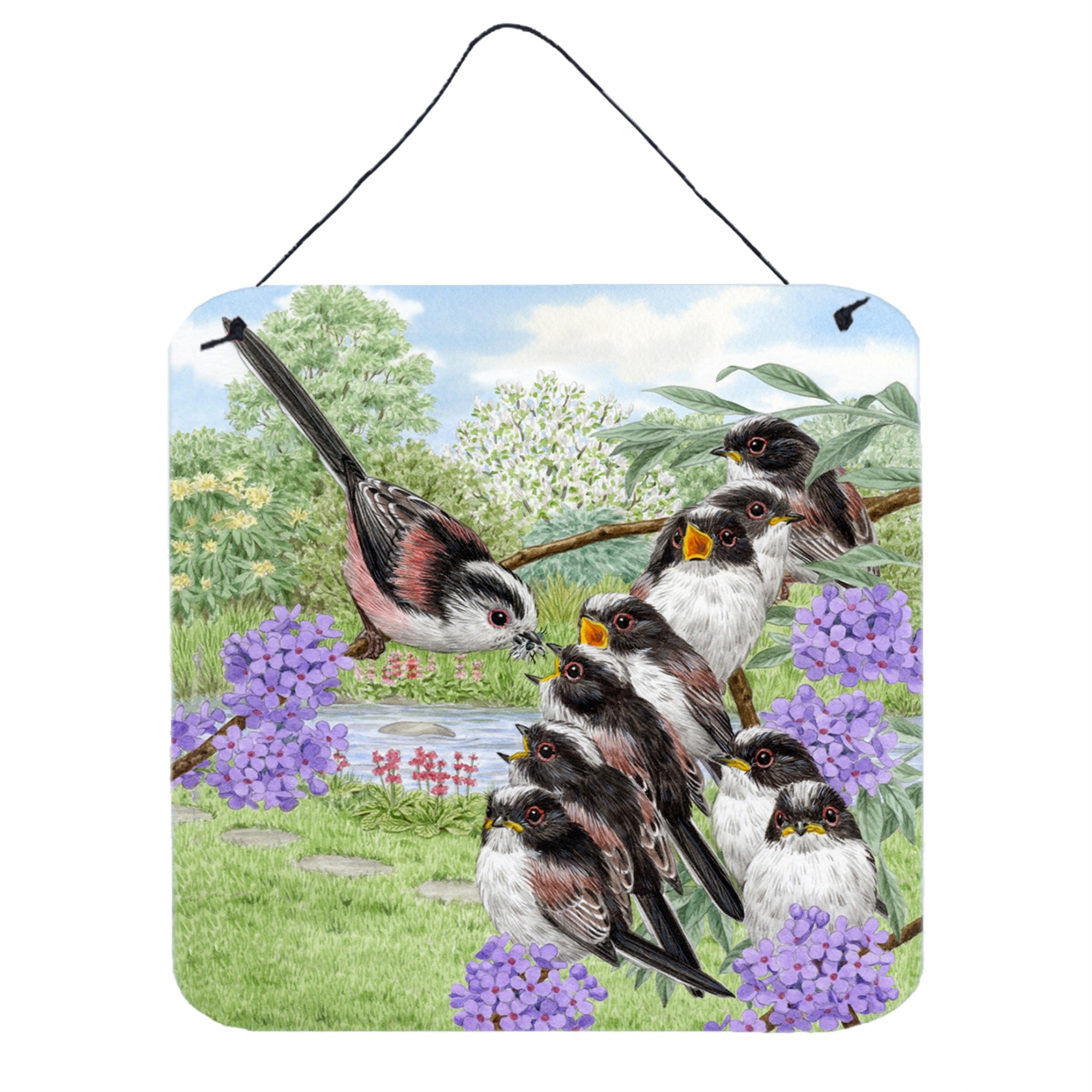 'Caroline'S Treasures Long Tailed Tits By Sarah Adams Wall Or Door Hanging Prints Asad0690Ds66, 6Hx6W, Multicolor''