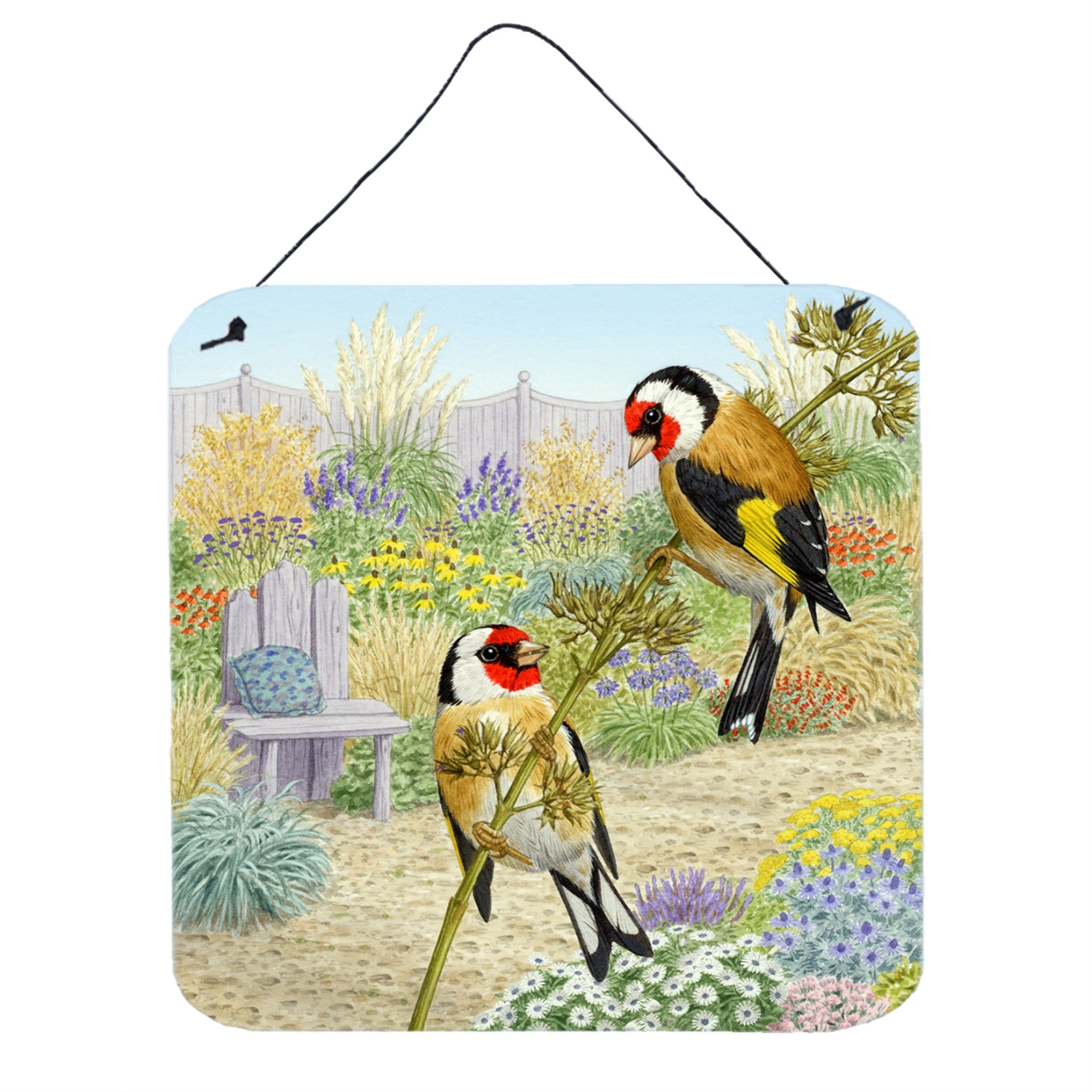 'Caroline'S Treasures European Goldfinches By Sarah Adams Wall Or Door Hanging Prints Asad0691Ds66, 6Hx6W, Multicolor''