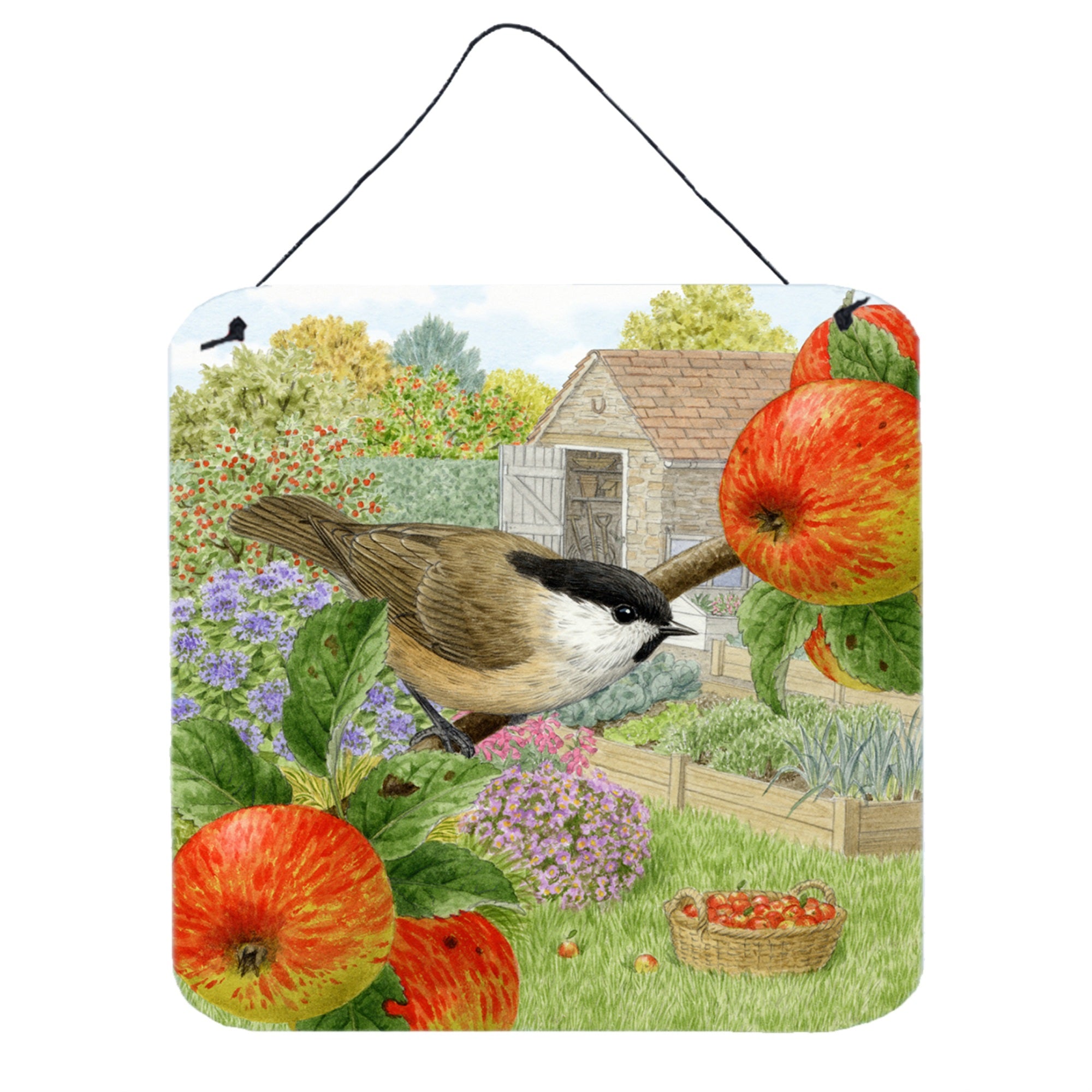 'Caroline'S Treasures Coal Tits Apple Picker Wall Or Door Hanging Prints Asad0699Ds66, 6Hx6W, Multicolor''