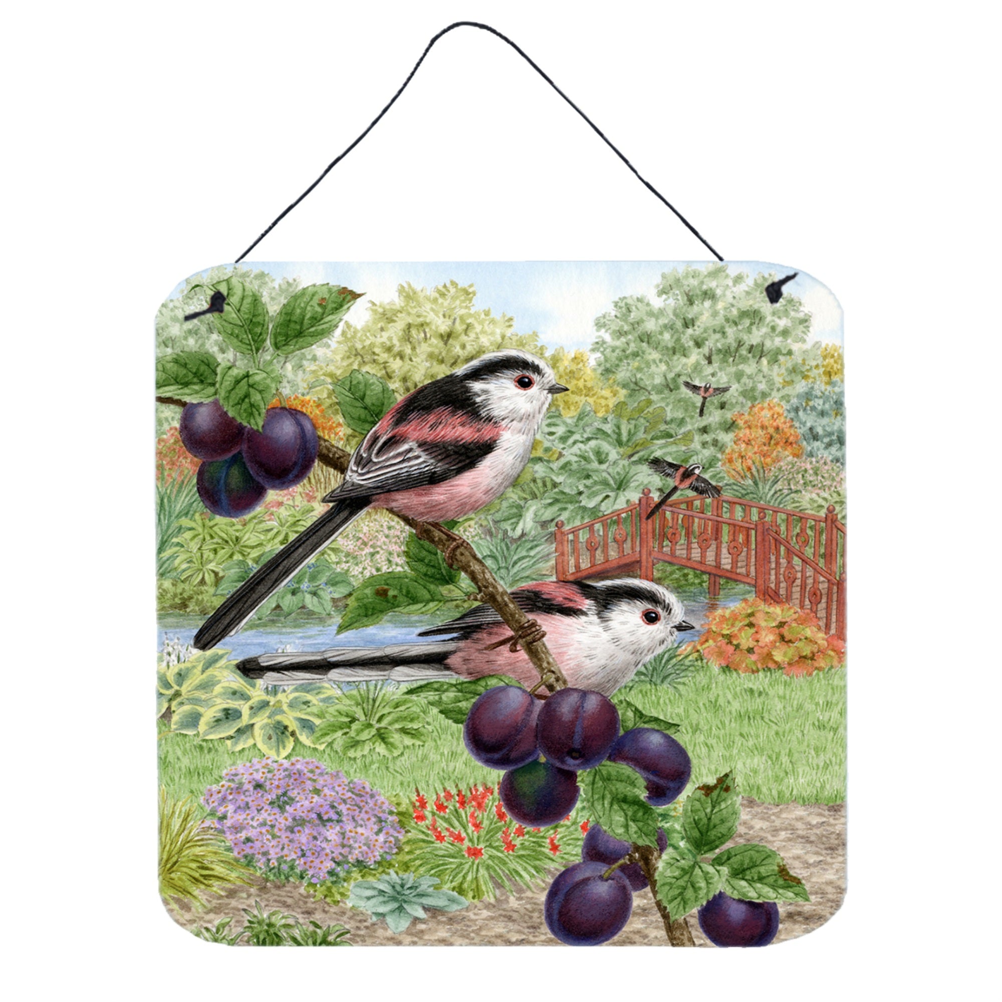 'Caroline'S Treasures Long Tailed Tits By Sarah Adams Wall Or Door Hanging Prints Asad0703Ds66, 6Hx6W, Multicolor''