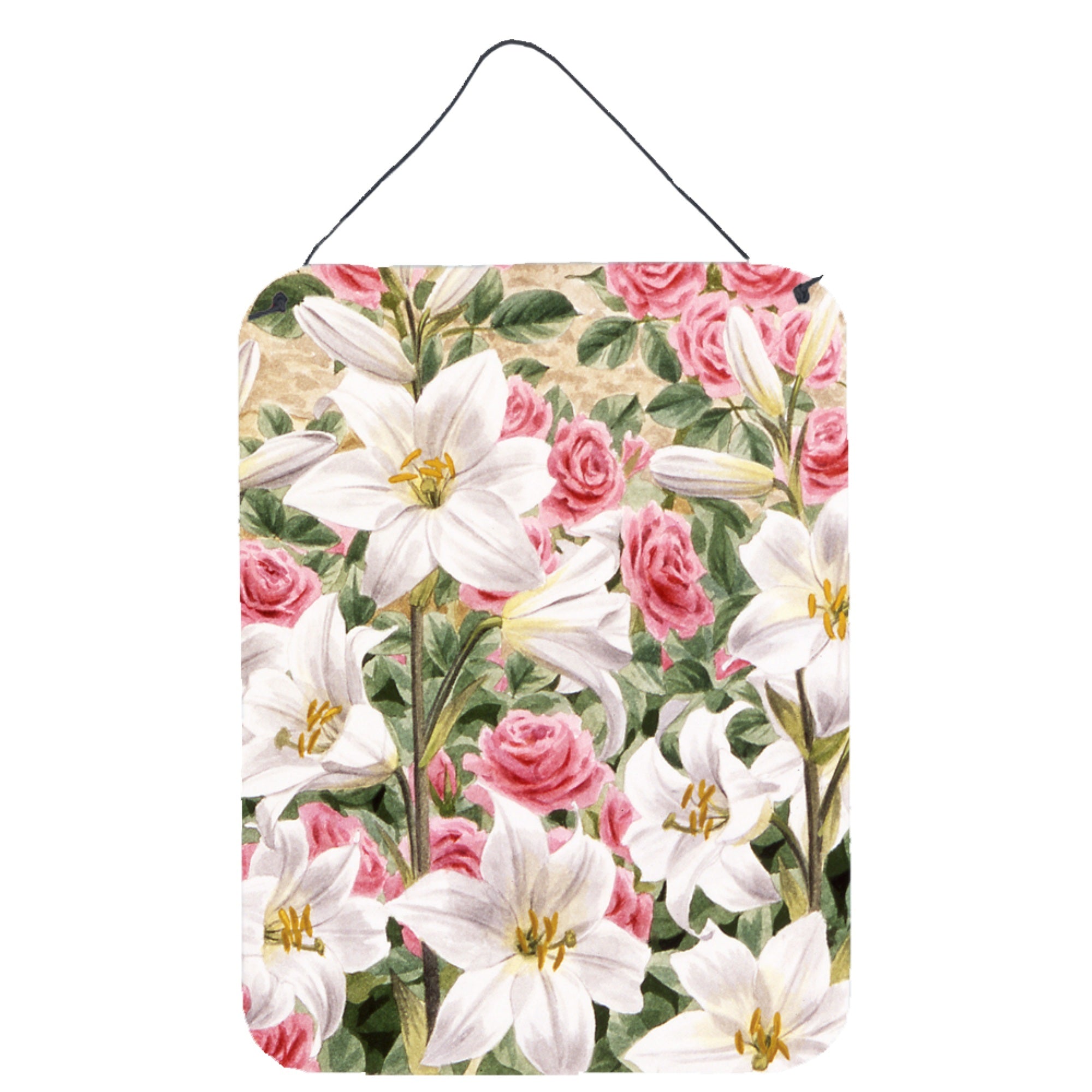 'Caroline'S Treasures Lilies And Roses By Sarah Adams Wall Or Door Hanging Prints Asad115Ds1216, 16Hx12W, Multicolor''