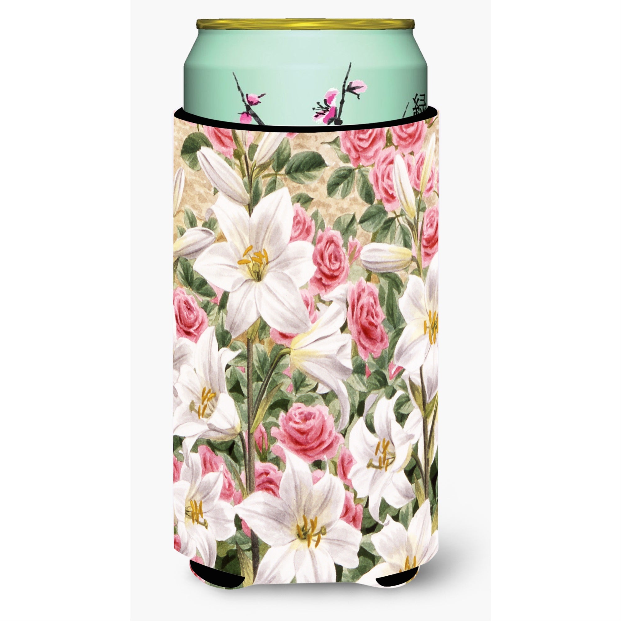 'Caroline'S Treasures Lilies And Roses By Sarah Adams Tall Boy Koozie Hugger, Multicolor''