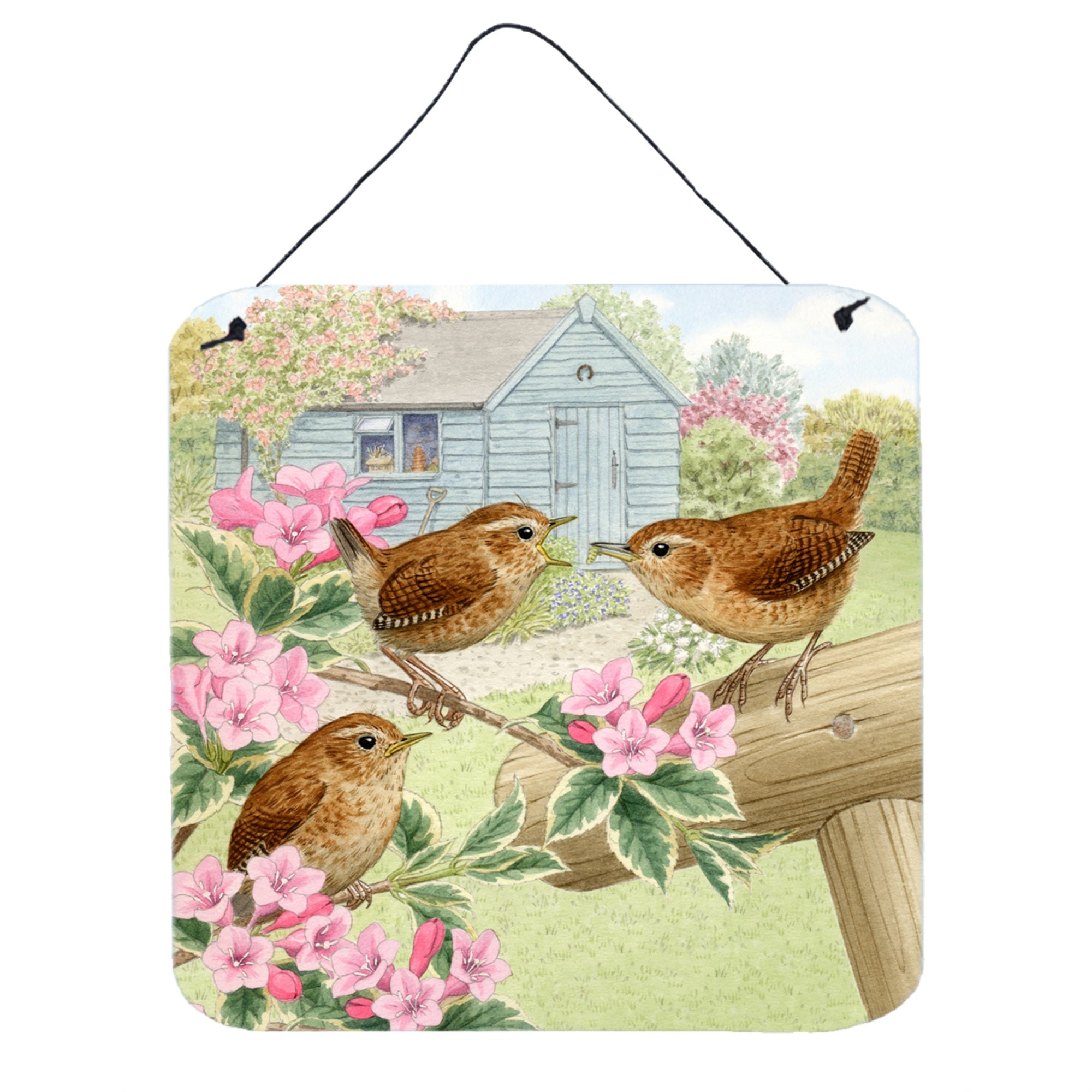 'Caroline'S Treasures Wrens By Sarah Adams Wall Or Door Hanging Prints Asad183Ads66, 6Hx6W, Multicolor''