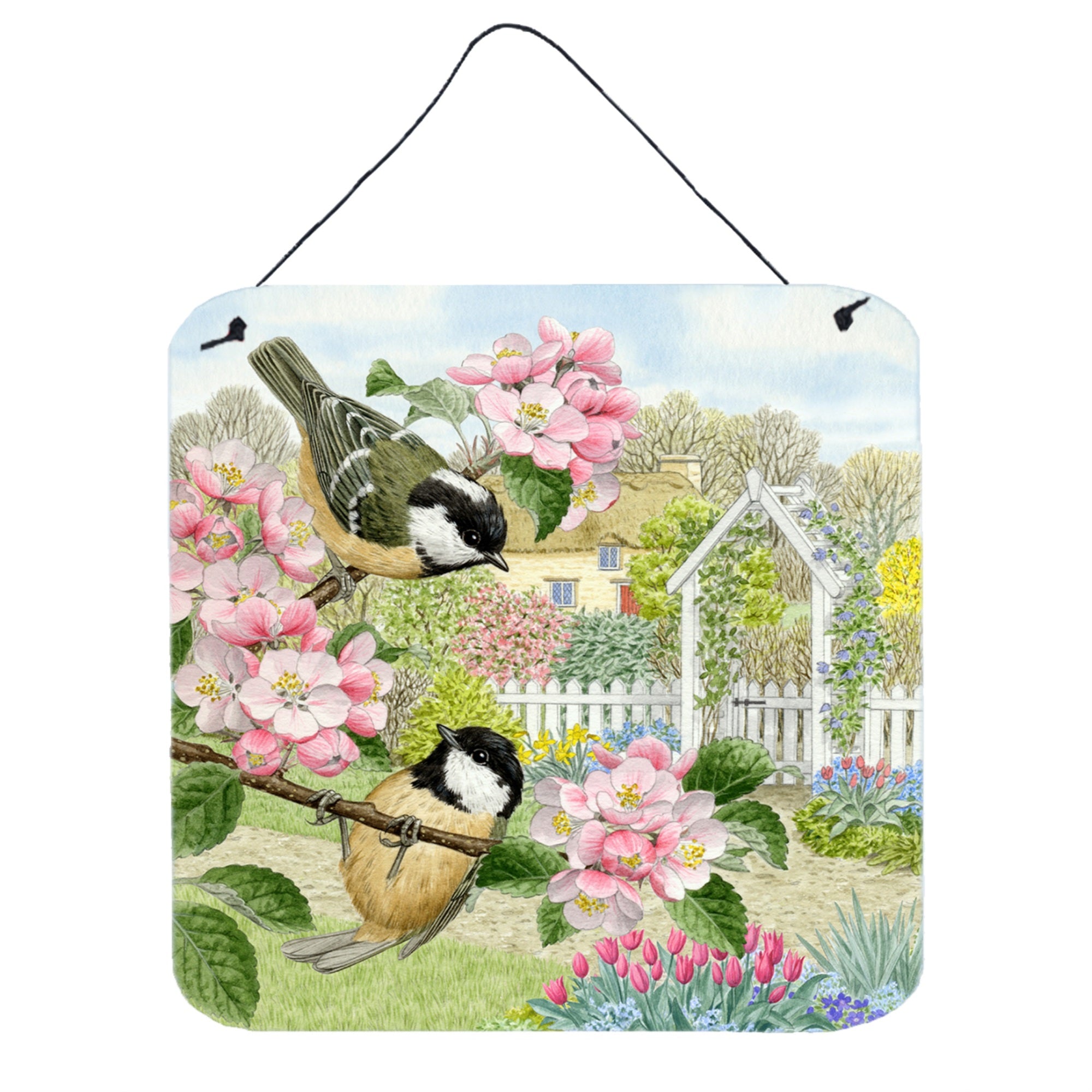 'Caroline'S Treasures Coal Tits By Sarah Adams Wall Or Door Hanging Prints Asad220Ads66, 6Hx6W, Multicolor''