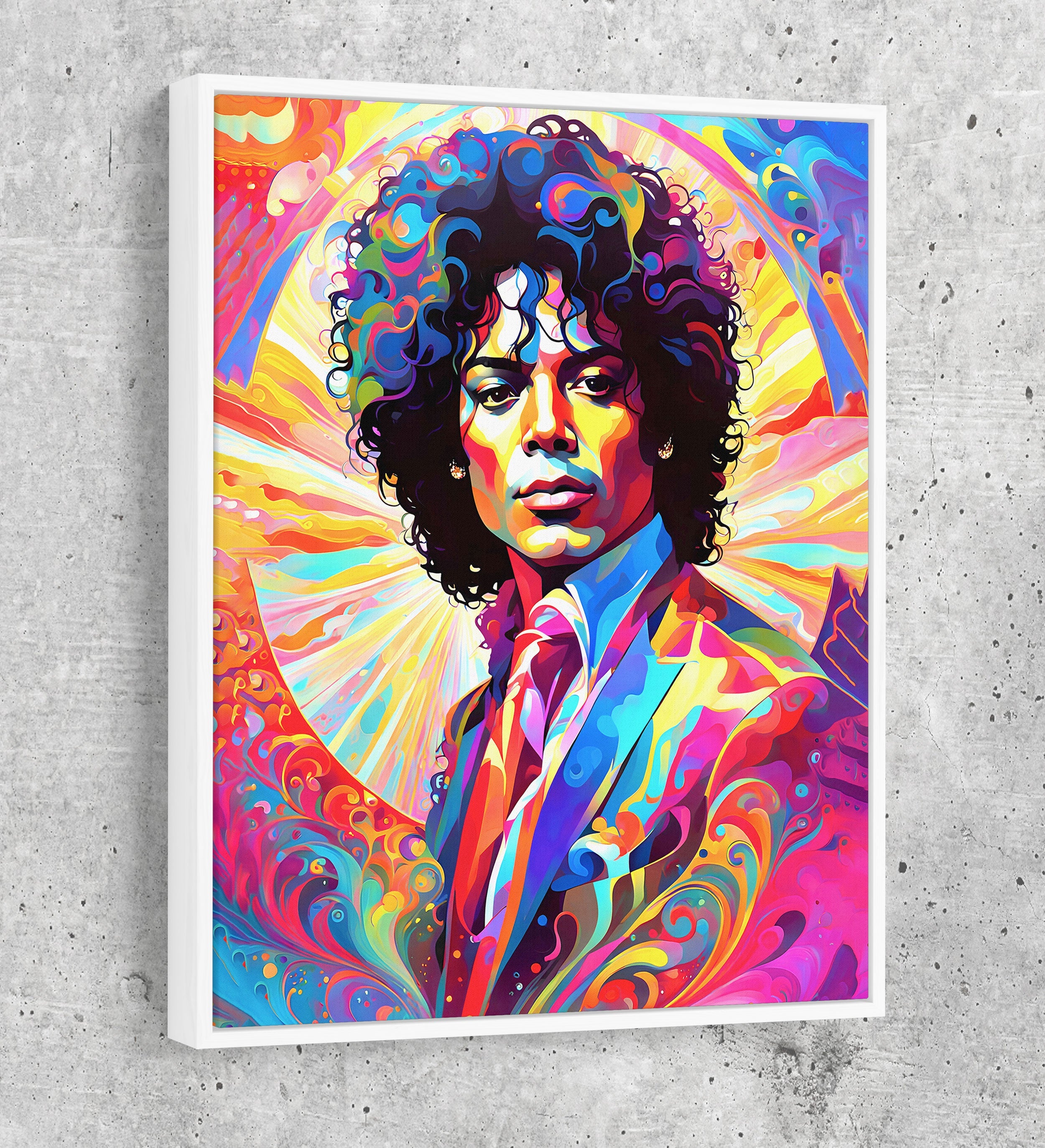 Abstract Michael Jackson Canvas Wall Art, Colorful Michael Jackson Print
