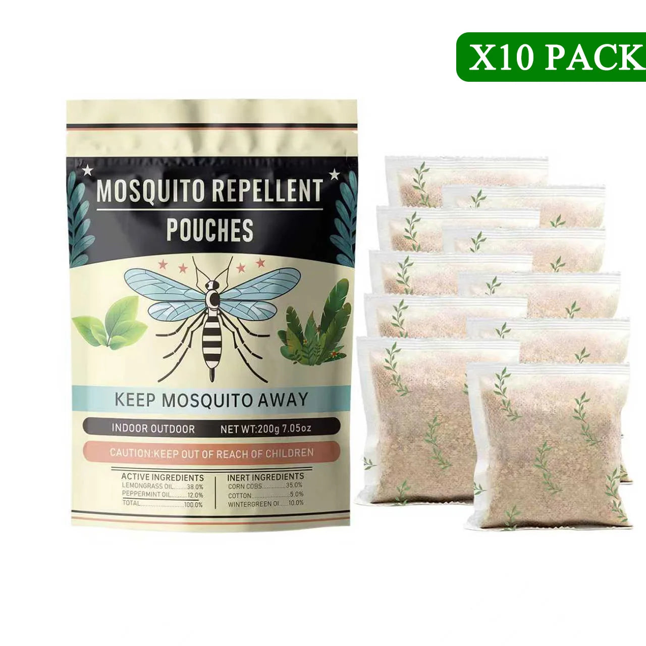 Mosquito Repellent Pouches, Mosquito Repellent for Patio, Mosquito Repellent Outdoor Patio, Mosquito Deterrent Indoor,Mosquito Control, Keep Mosquitoes Away from Home,Patio,Camping,Car&More-10PC