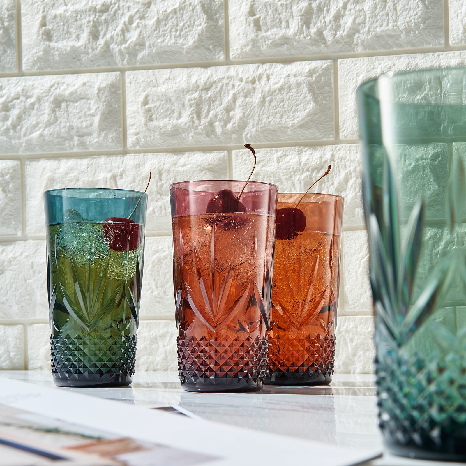 Onix Acrylic Crystal Highball Glassware, Set of 4
