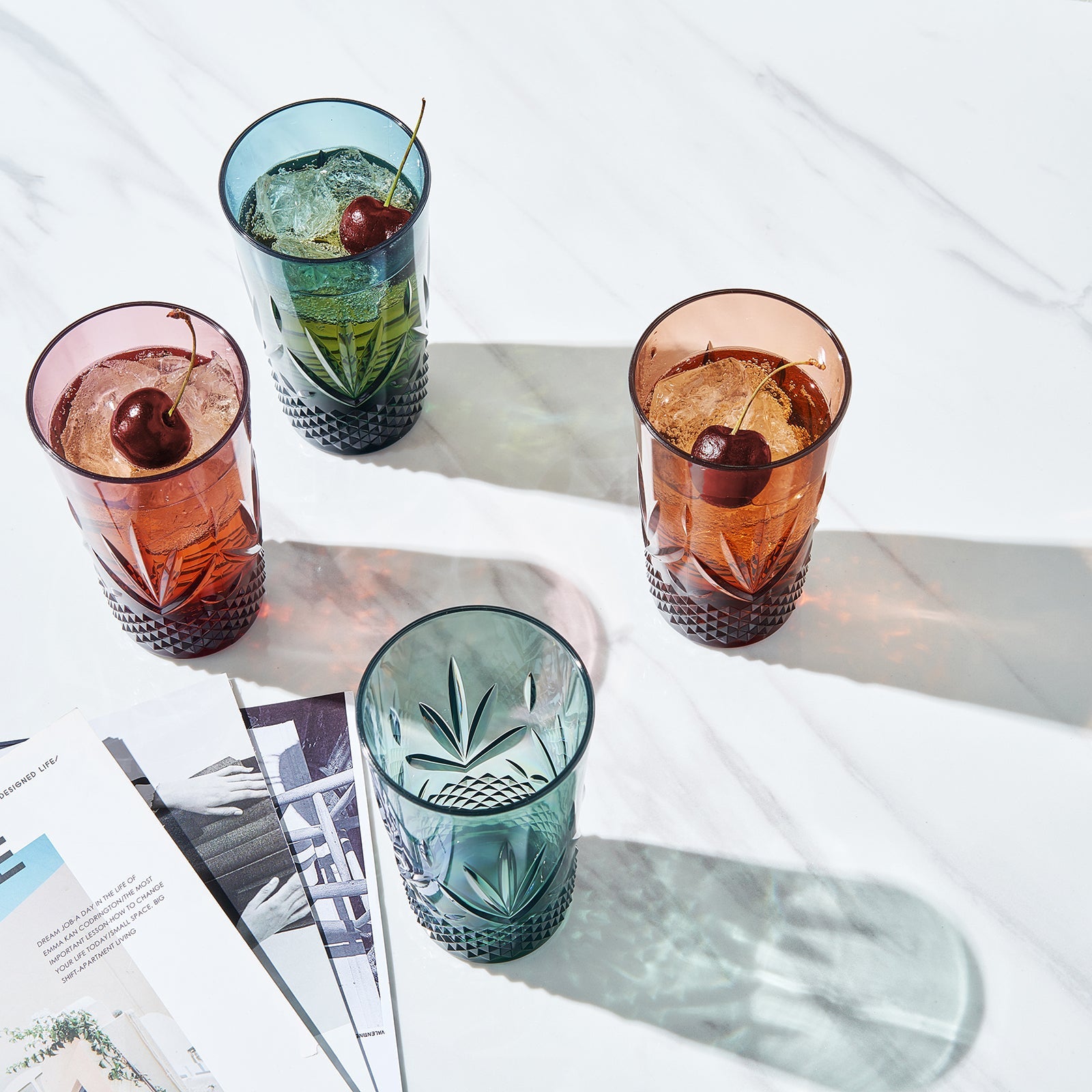Onix Acrylic Crystal Highball Glassware, Set of 4