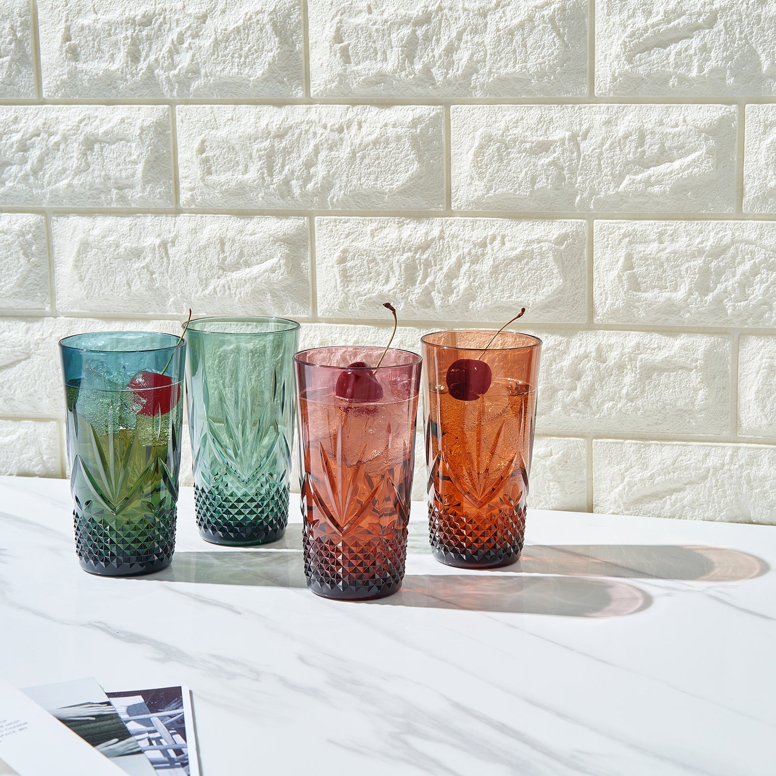 Onix Acrylic Crystal Highball Glassware, Set of 4