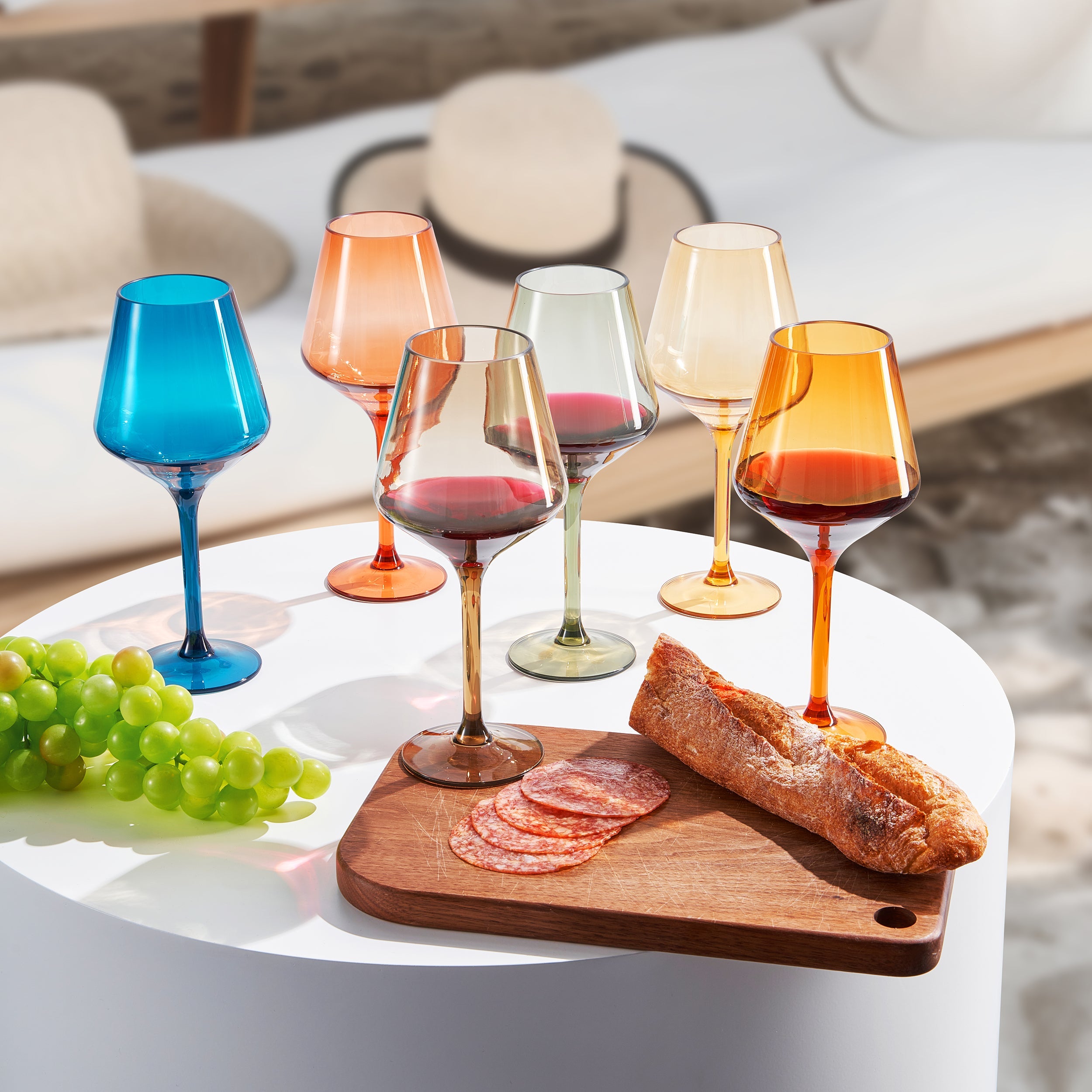 Eze Acrylic Stemmed Wine Glassware, Set of 12