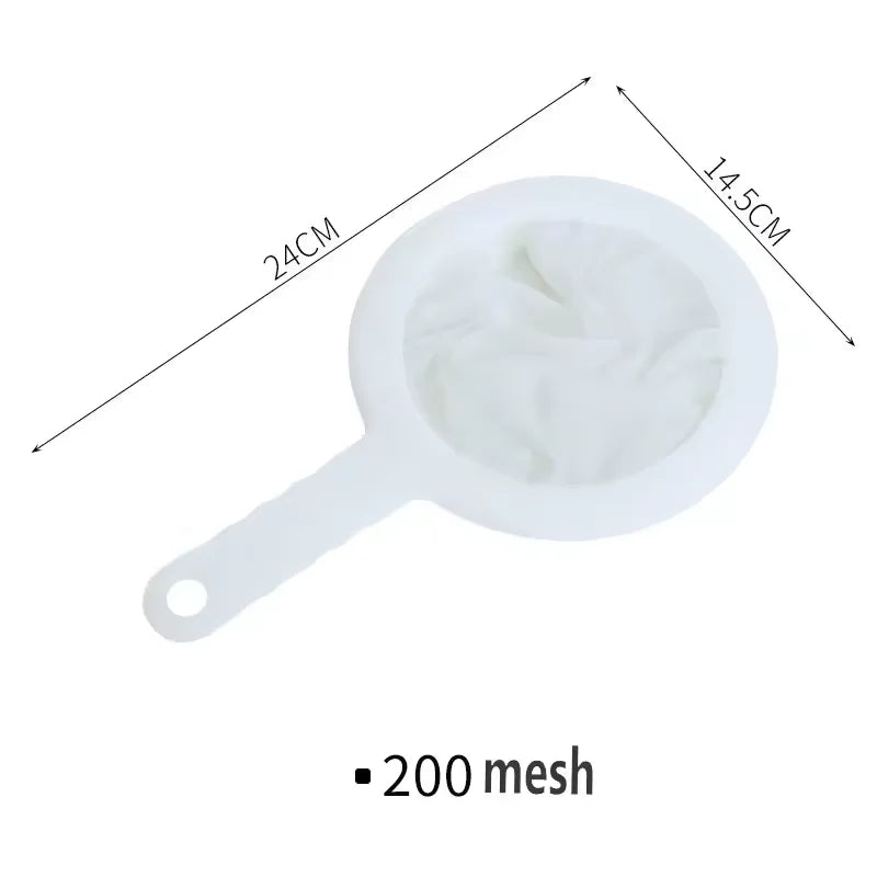 1PC Fine Mesh Strainer Spoon for Coffee, Milk, Soy, and Yogurt 200 Mesh Nylon Filter For Kitchen Dining Gadgets