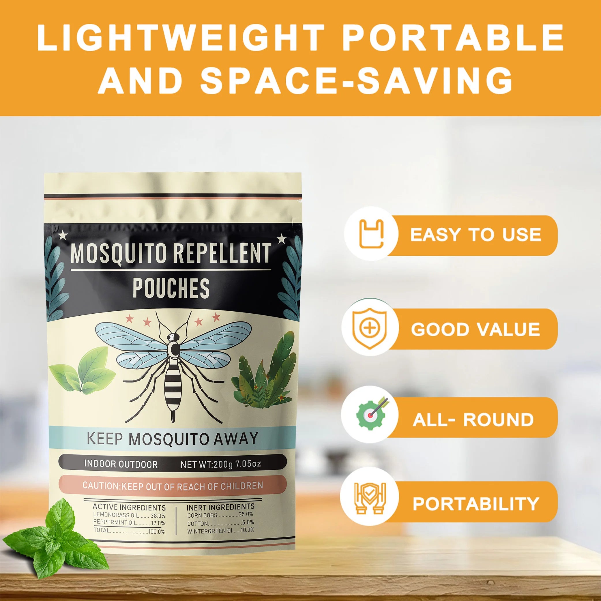 Mosquito Repellent Pouches, Mosquito Repellent for Patio, Mosquito Repellent Outdoor Patio, Mosquito Deterrent Indoor,Mosquito Control, Keep Mosquitoes Away from Home,Patio,Camping,Car&More-10PC
