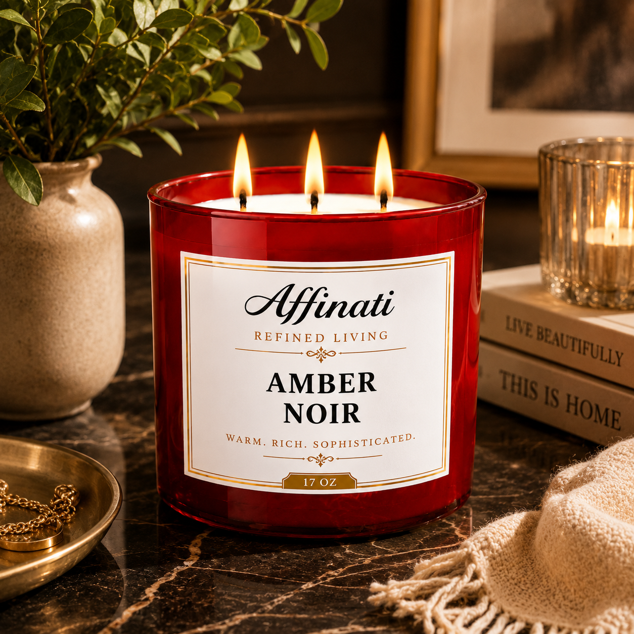Amber Noir 3-Wick Candle