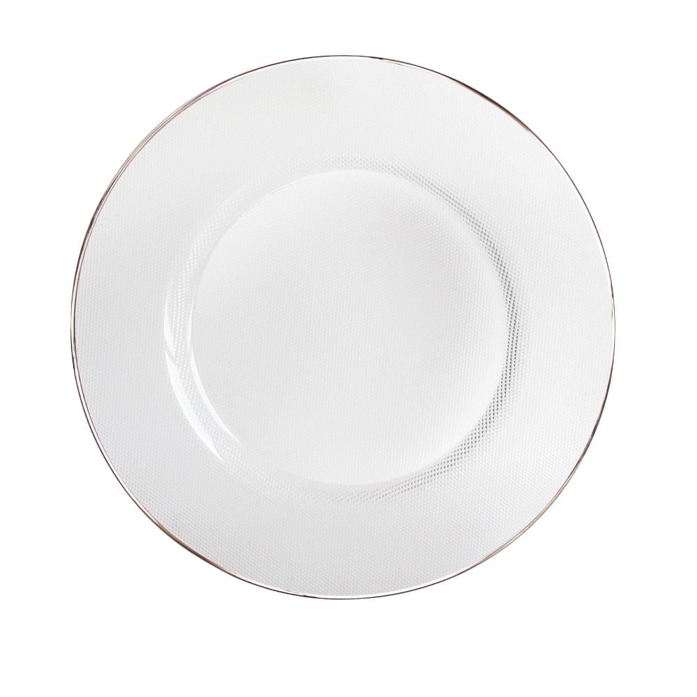 Glass Charger Plate with Platinum Rim