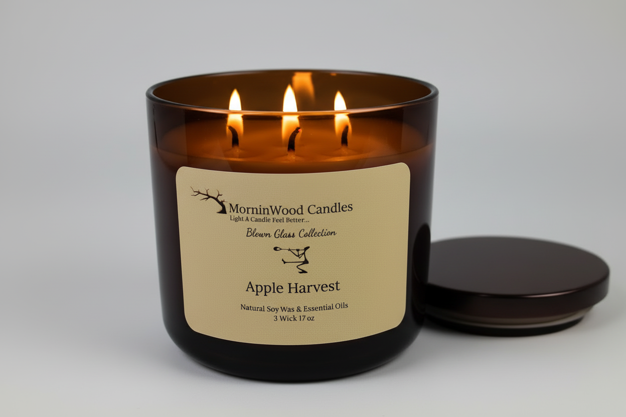 Apple Harvest-Soy 3-Wick Blown Glass Collection