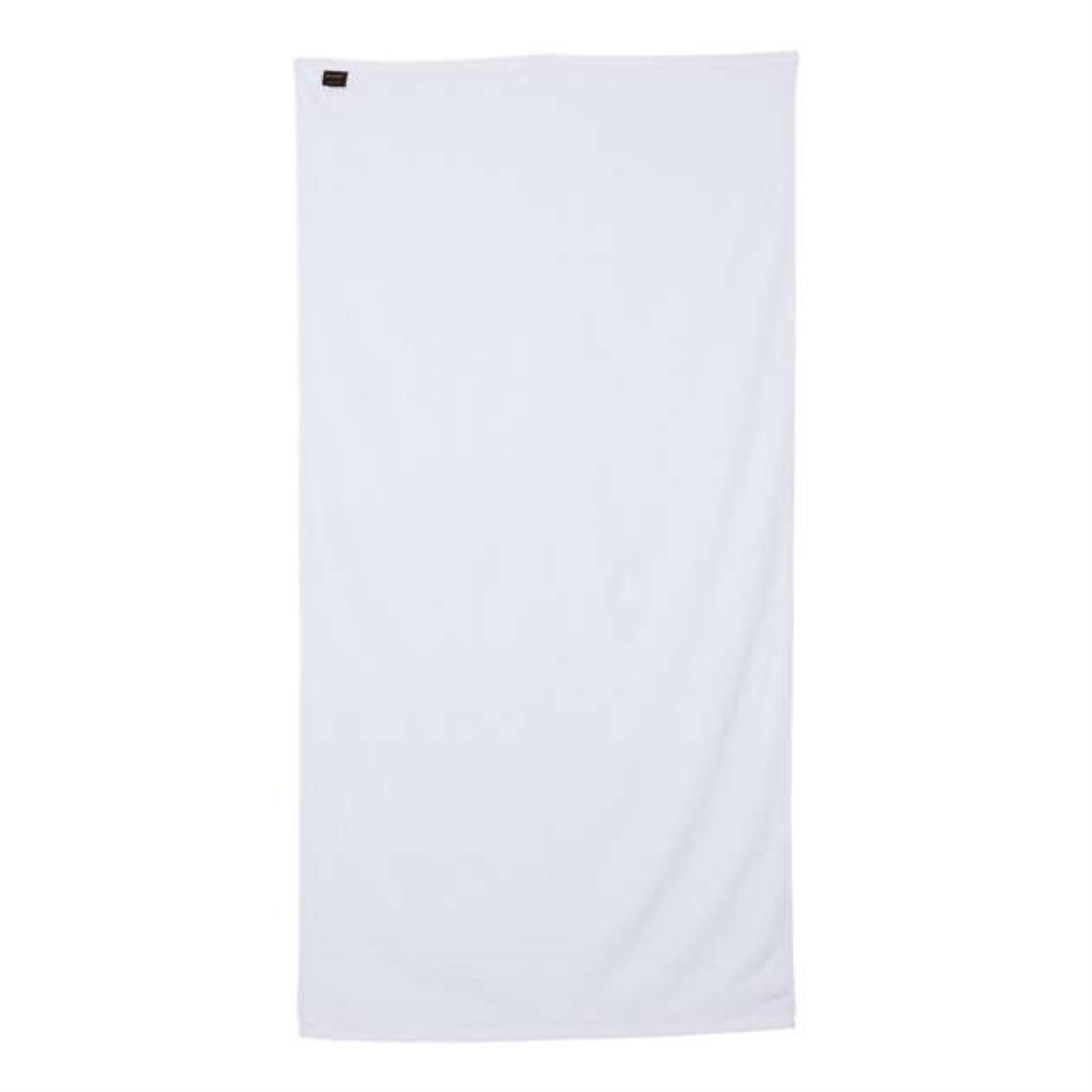 Q-Tees Velour Beach Towel - White, One Size