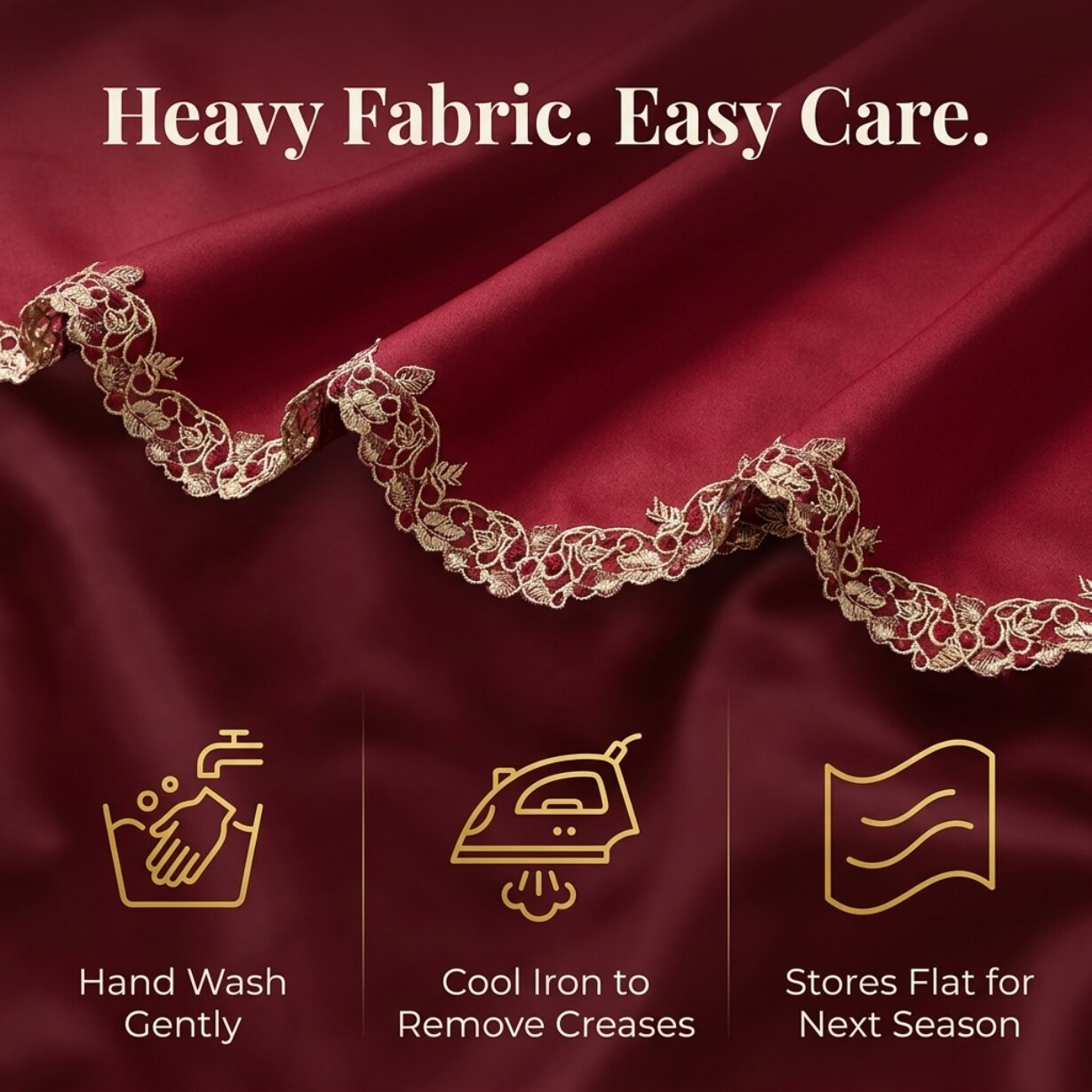 Burgundy Mantel Scarf – Rustic Fireplace Decor | Polyester Embroidered Table Linen Protector 18x90 Inch