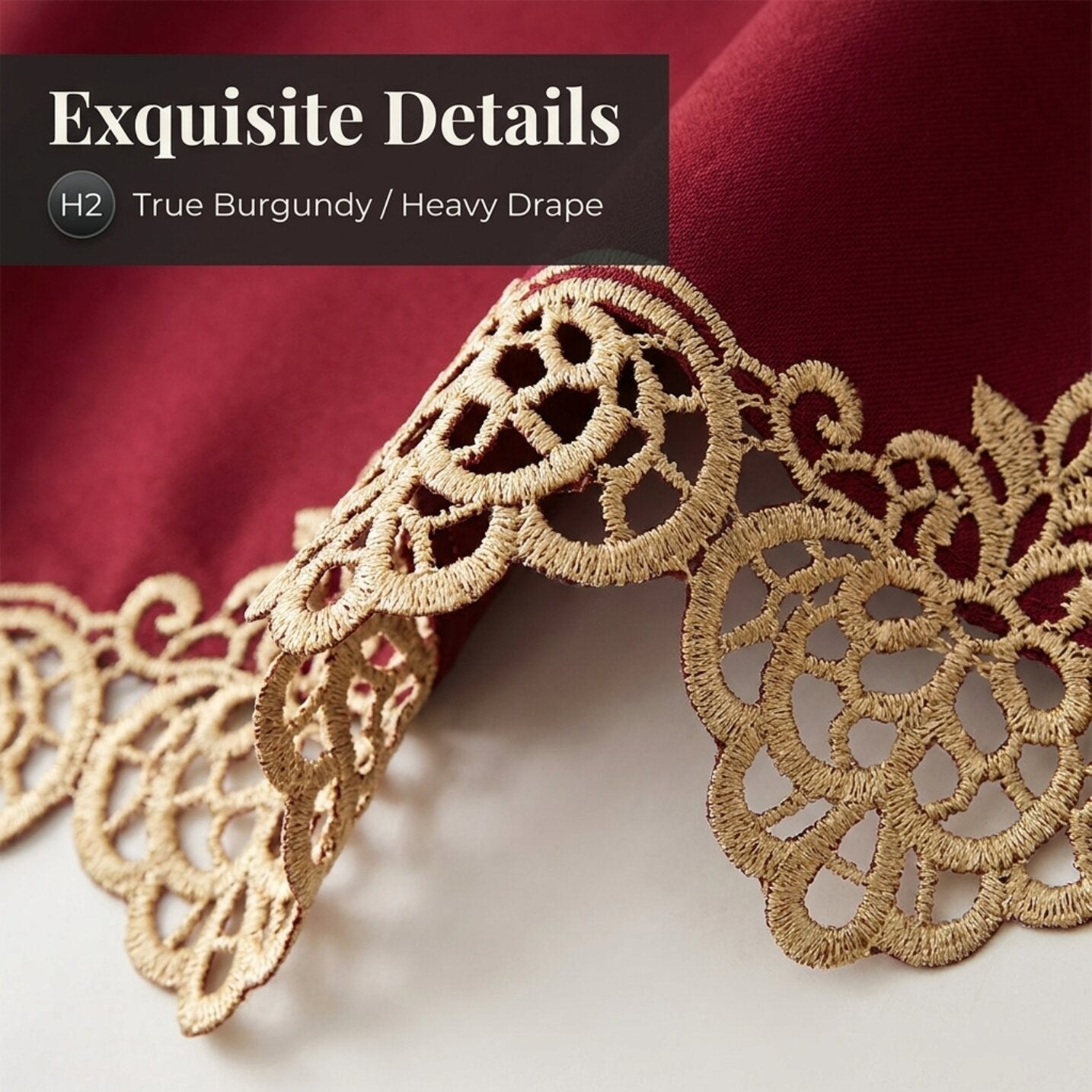 Burgundy Mantel Scarf – Rustic Fireplace Decor | Polyester Embroidered Table Linen Protector 18x90 Inch