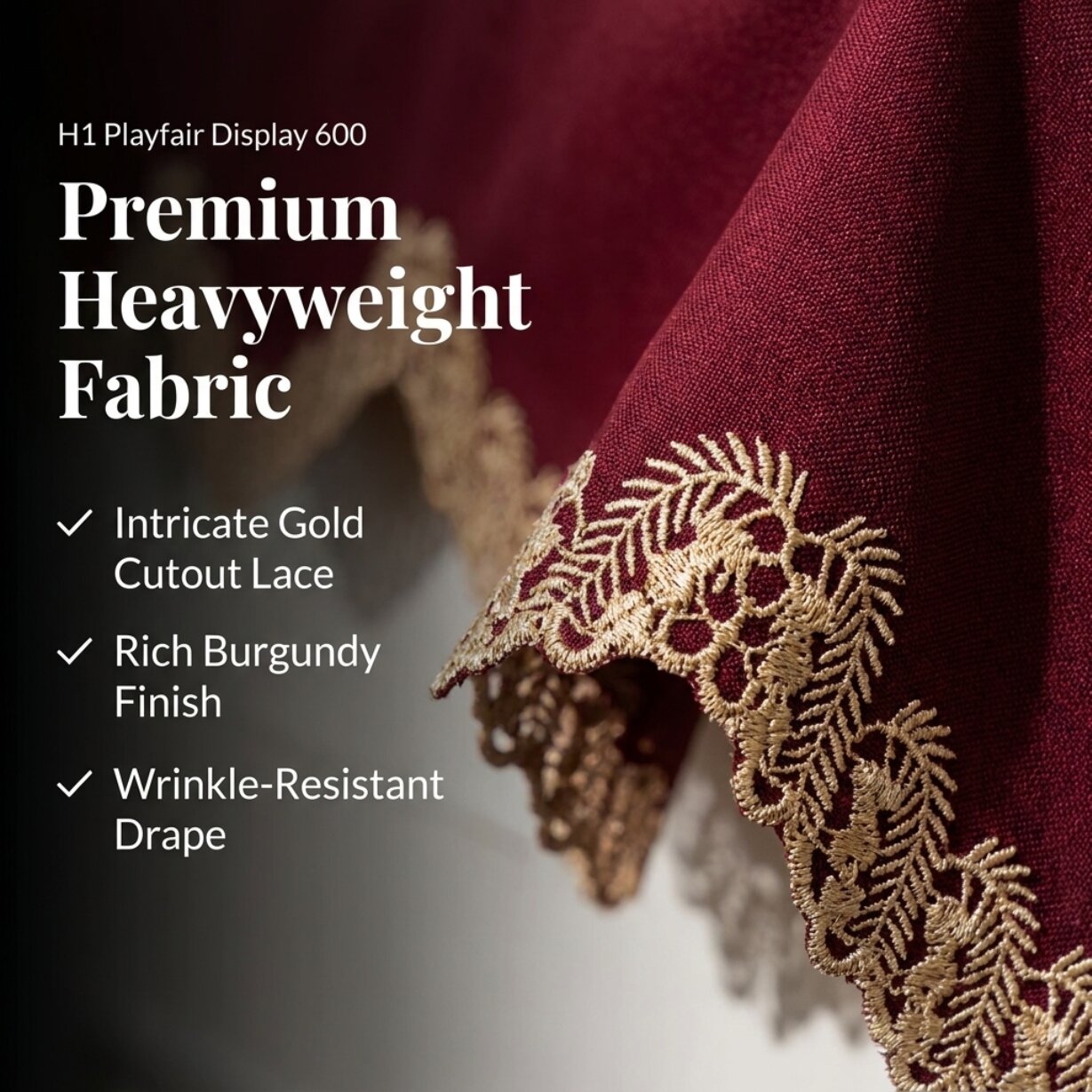 Burgundy Mantel Scarf – Rustic Fireplace Decor, Vintage Table Protector Scarf 18x90 Inch