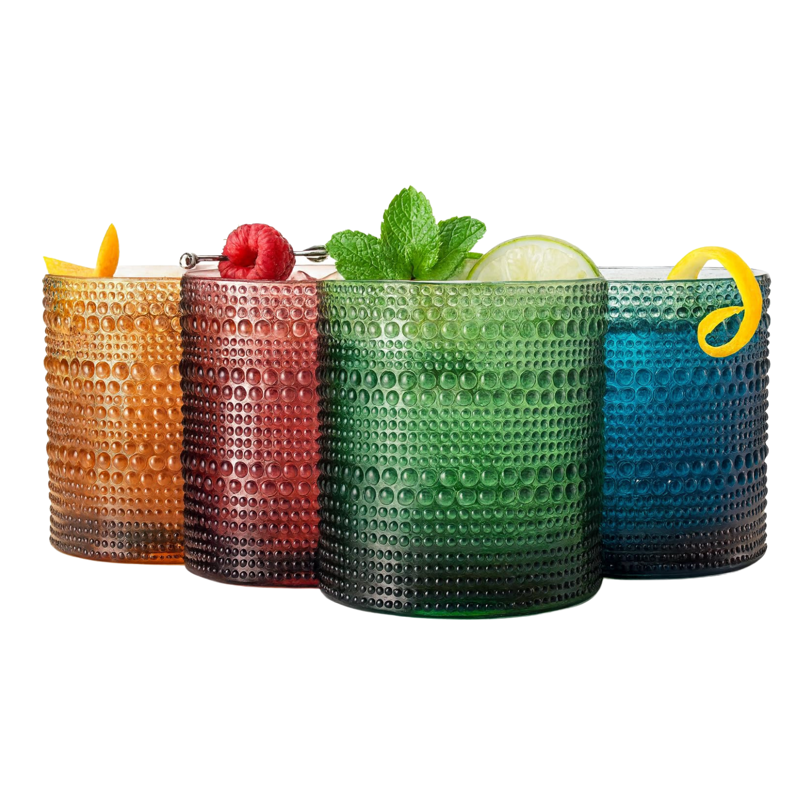 Eze Acrylic Hobnail Lowball Glassware, Set of 4