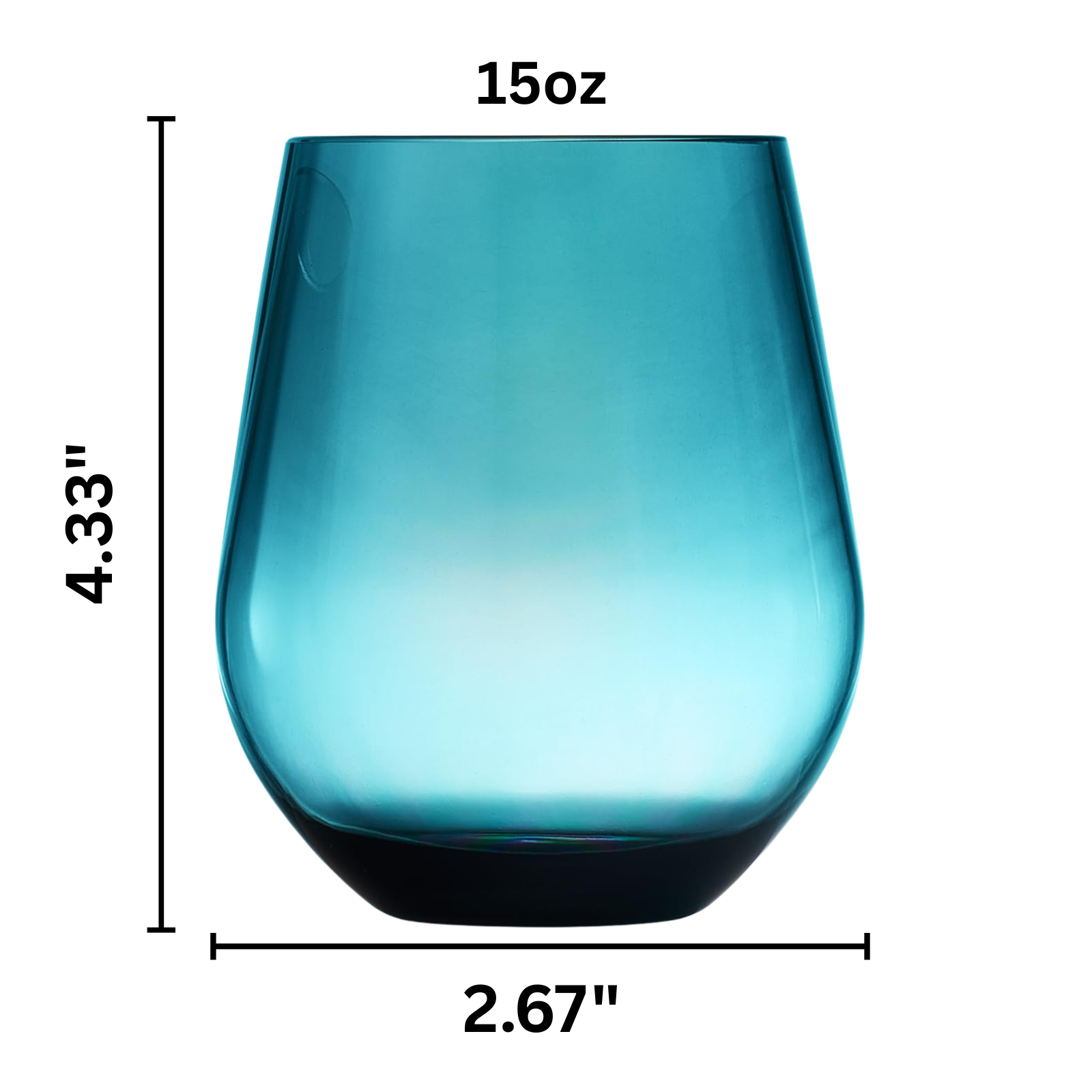 Eze Acrylic Stemless Wine Glassware, Set of 4