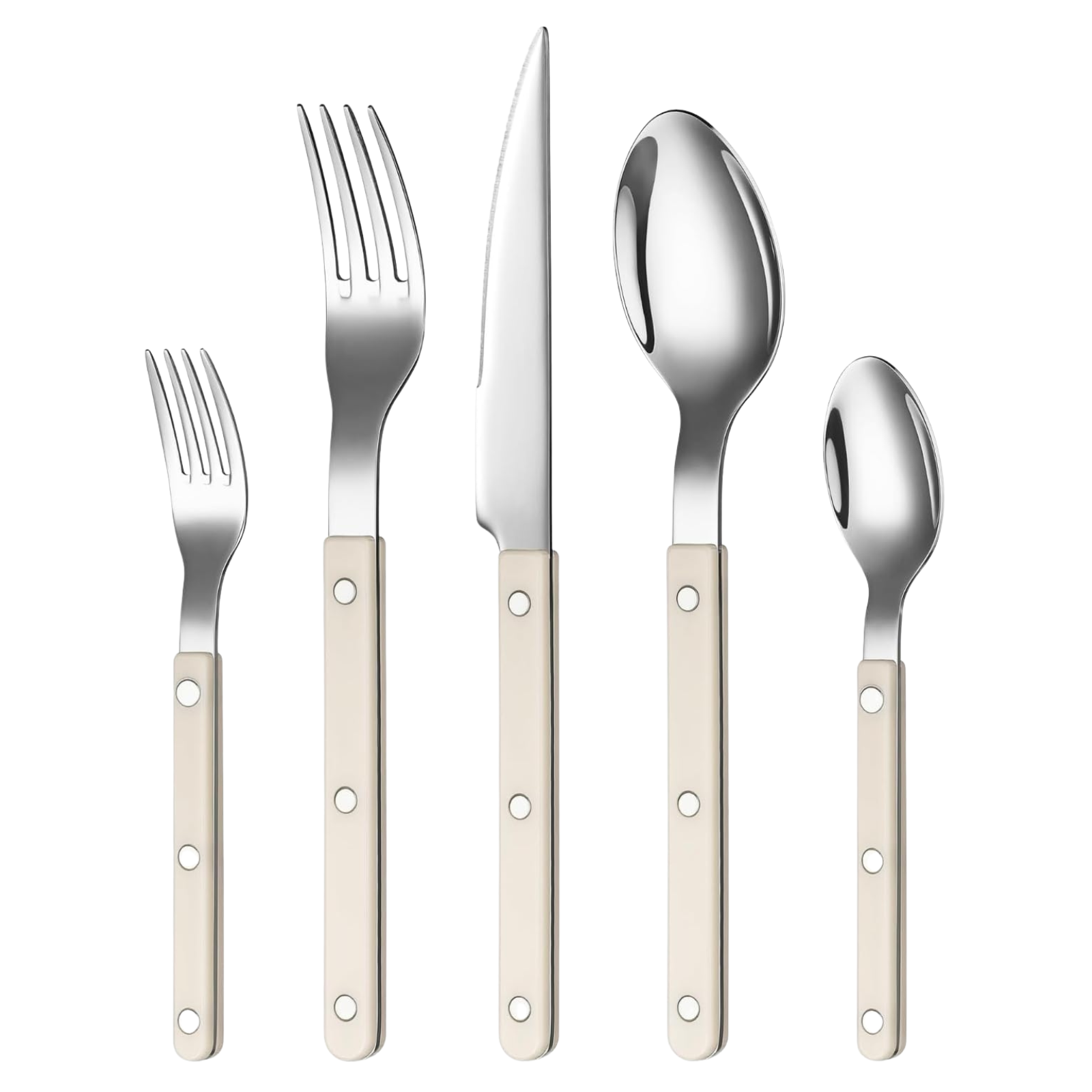 Khen Cream Cutlery Set of 20 –18/8 Stainless Steel Flatware