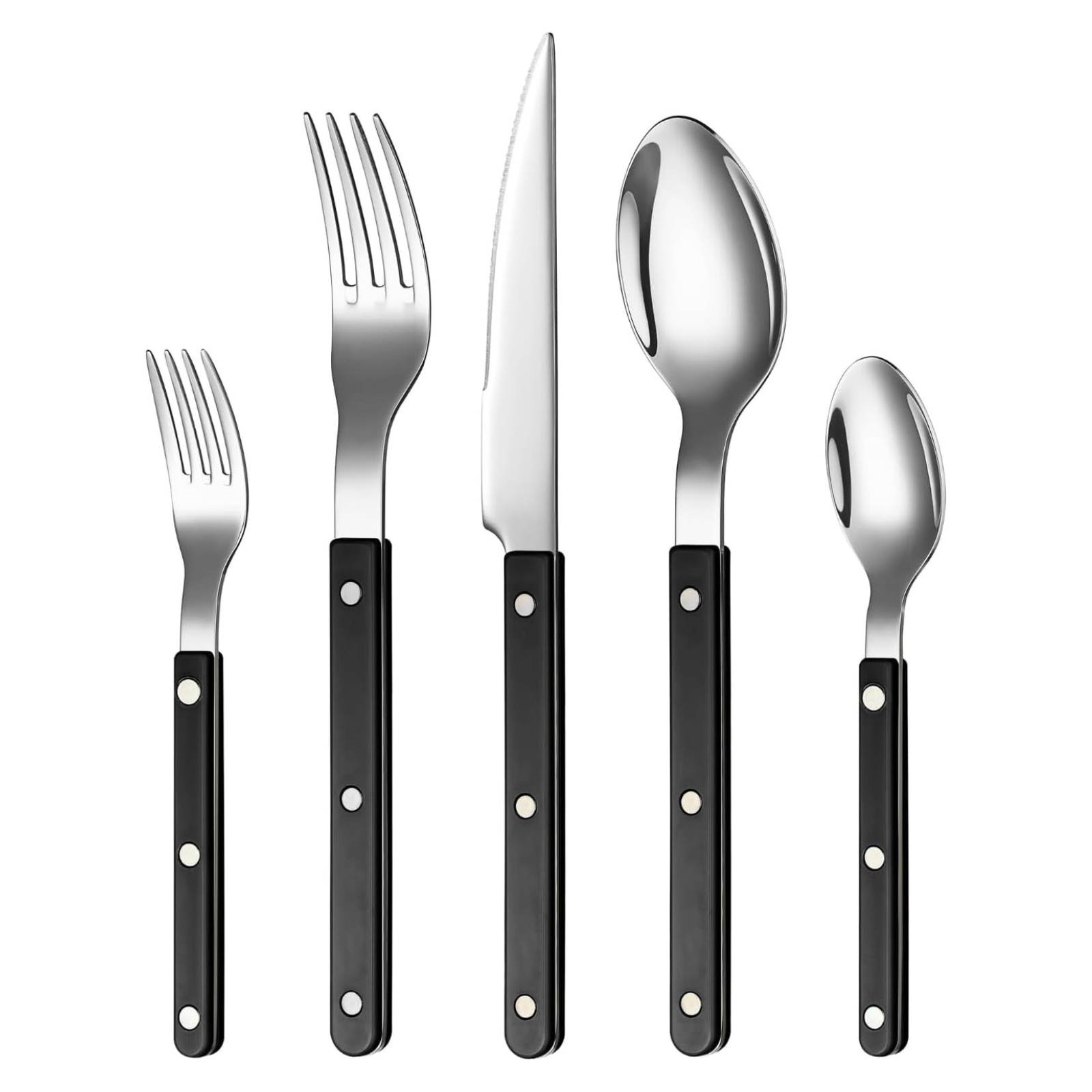 Khen Black Cutlery Set of 20 –18/8 Stainless Steel Flatware