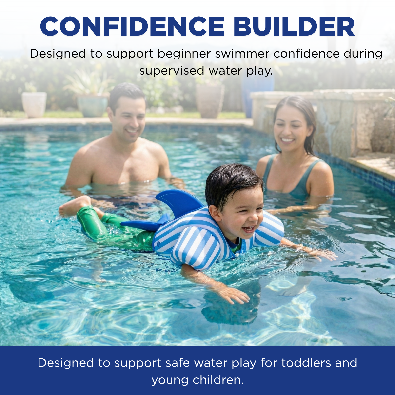 Floating Jackets with Sleeves for Pool or Beach | 1-3 Years | Blue Shark