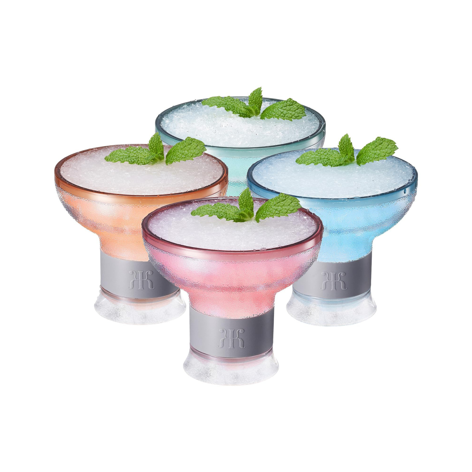 Eze Frozen Margarita & Cocktail Chiller Glasses, Acrylic, Set of 4