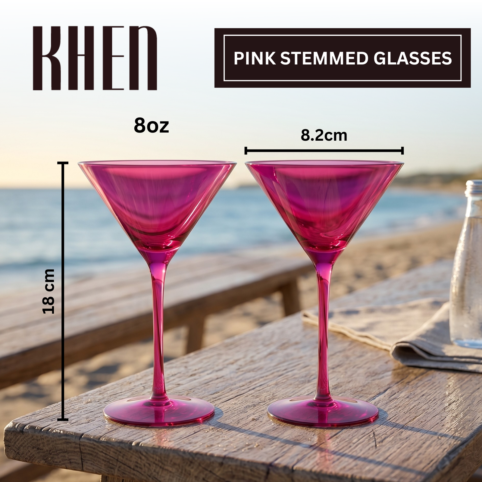 Chica Martini Cocktail Glassware, Set of 2