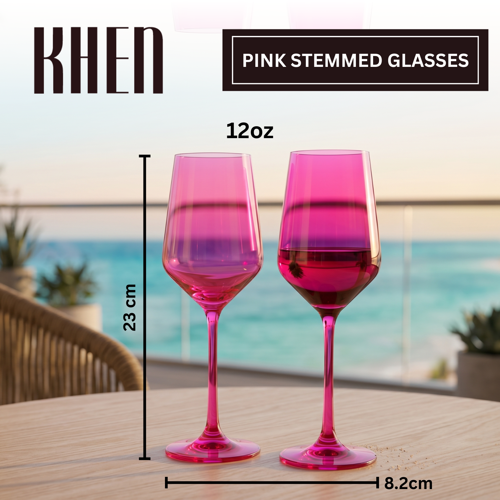 Chica Stemmed Wine Glassware, Set of 2