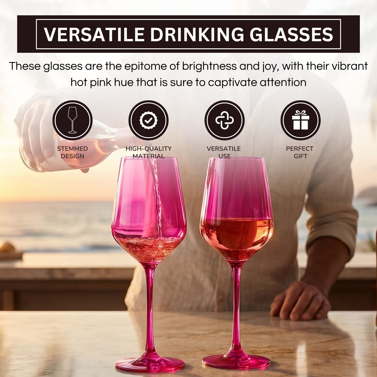 Chica Stemmed Wine Glassware, Set of 2