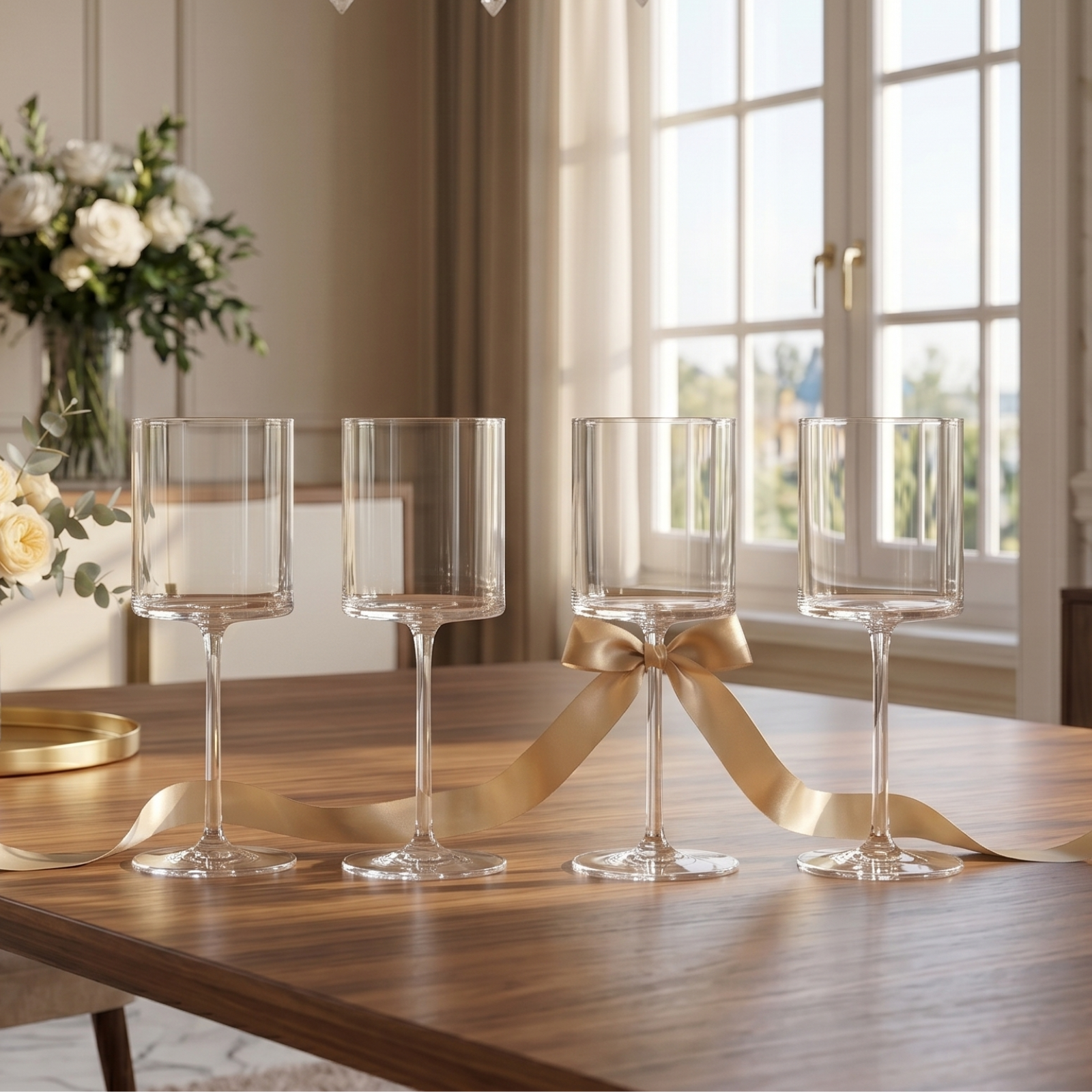 Barcelona Acrylic Stemmed Wine Glassware, Set of 4