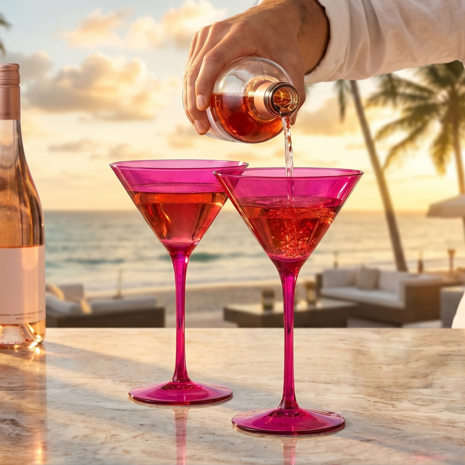 Chica Martini Cocktail Glassware, Set of 2