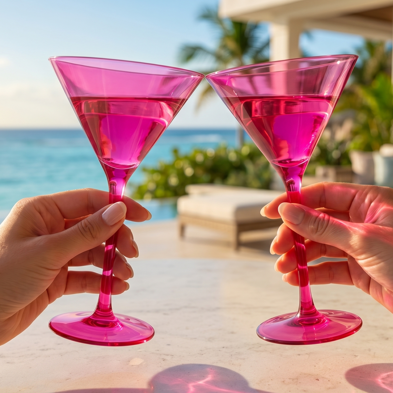 Chica Martini Cocktail Glassware, Set of 2