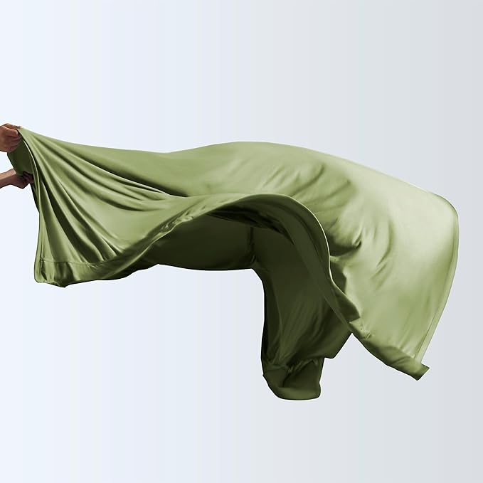 100% Microfiber Jersey Knit Sheet Set with Pillowcases-Green