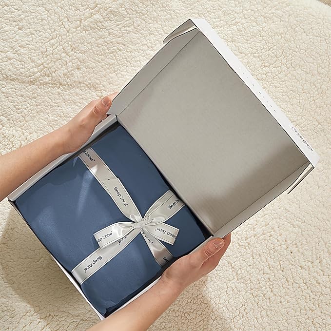 100% Microfiber Jersey Knit Sheet Set with Pillowcases-Stone Blue