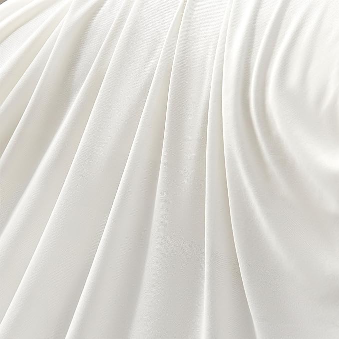 100% Microfiber Jersey Knit Sheet Set with Pillowcase-White