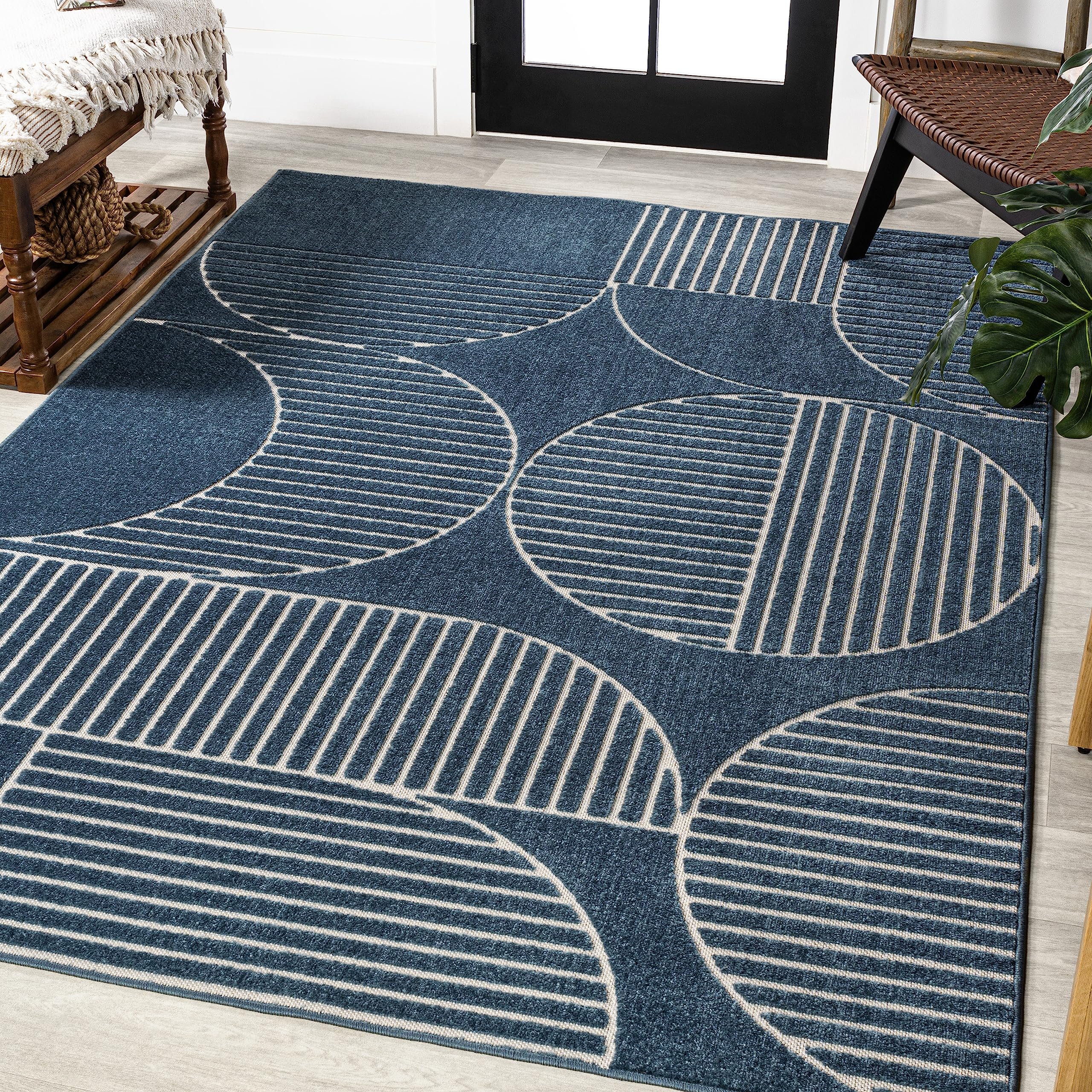 JONATHAN Y SCN104A-3 Nordby High-Low Geometric Arch Scandi Striped Indoor/Outdoor Area Rug, Contemporary, Bohemian, Transitional
