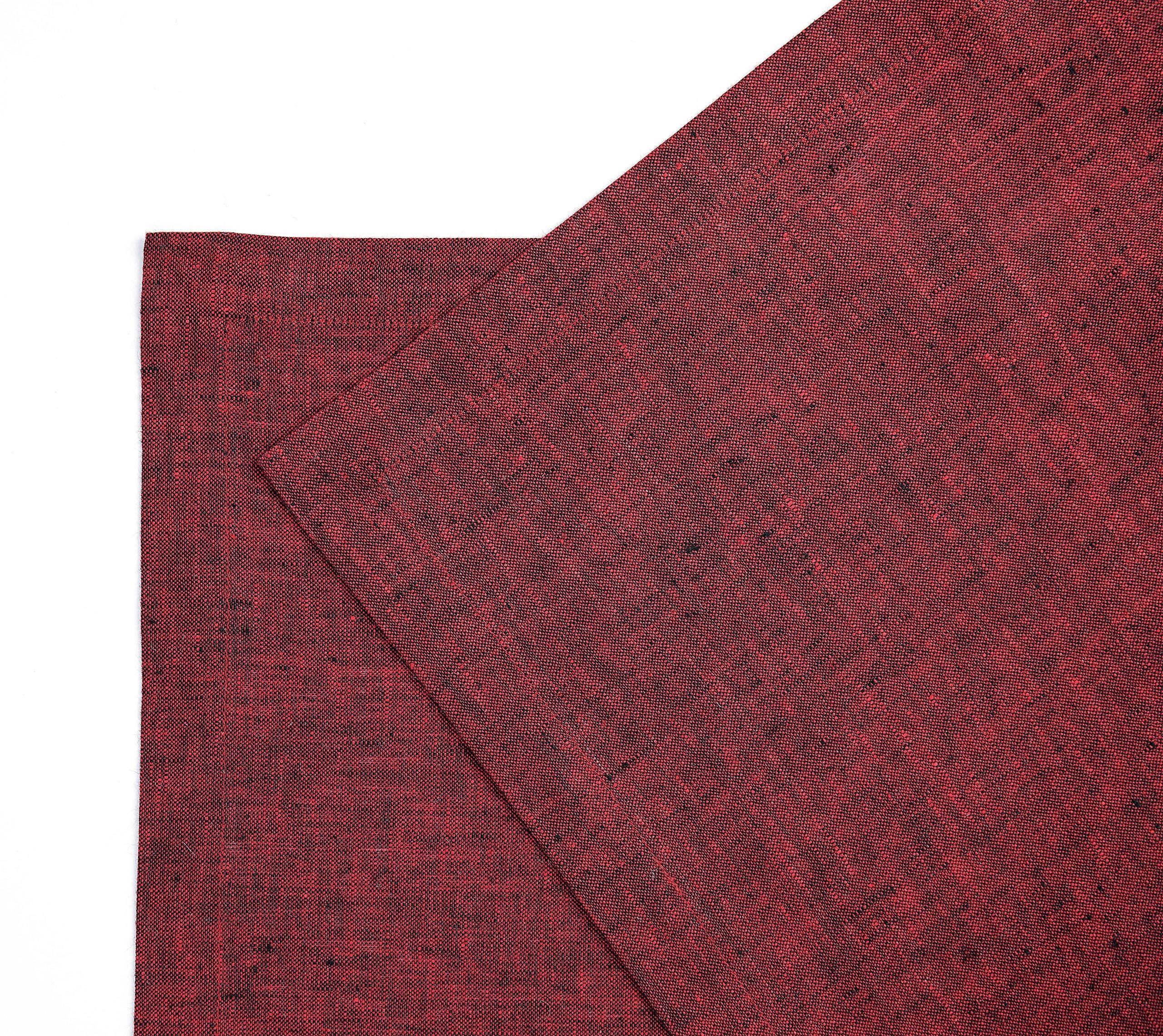 Solino Home Linen Placemats 19'' L X 14'' W Inch - 100% Pure Linen Red Garnet Cloth Placemats Set Of 4 - Athena, Washable Fabric