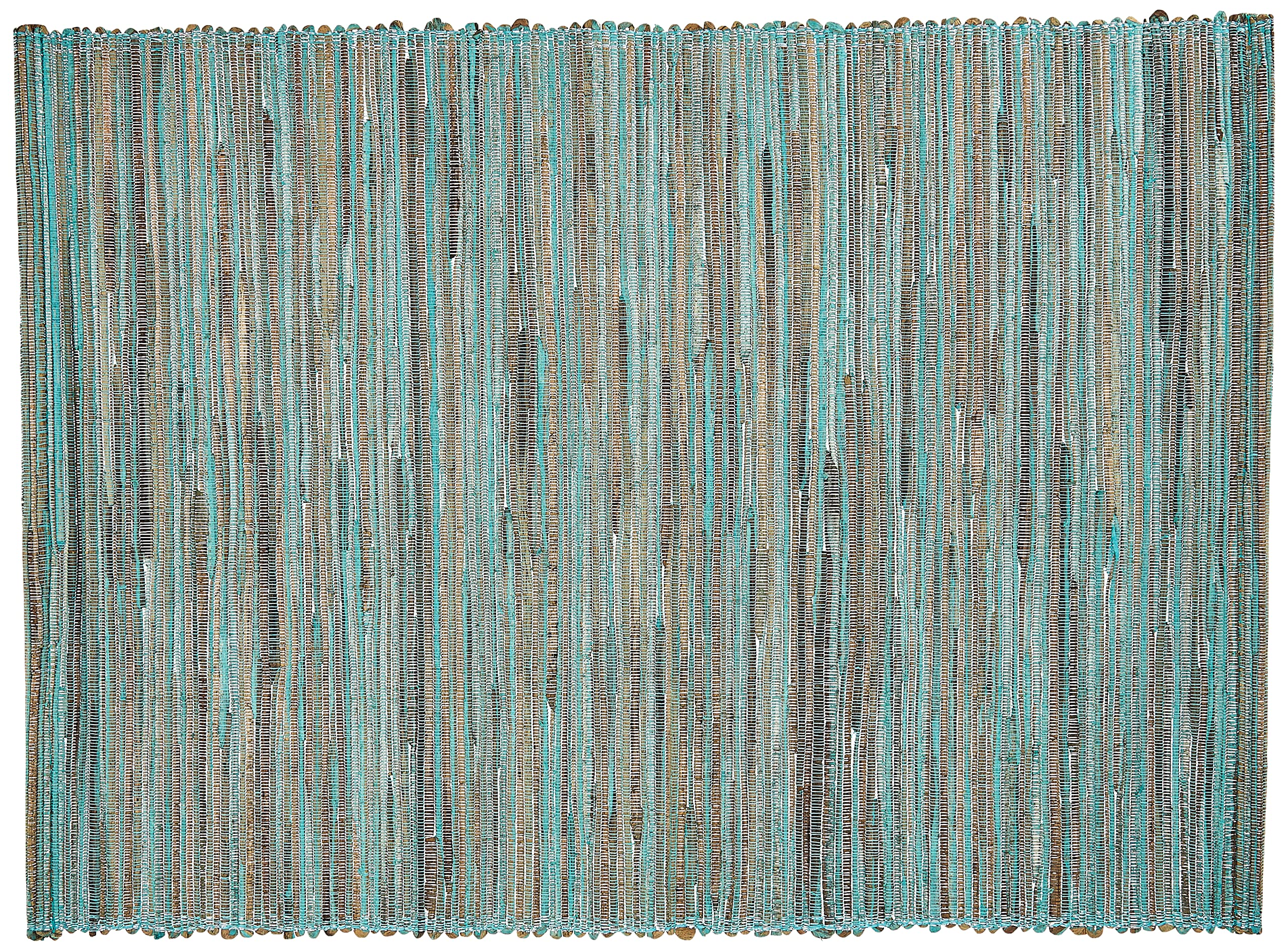 Saro Lifestyle Shimmering Woven Nubby Placemat, 14 X 20 Inch, Oblong, Turquoise Silver, Set Of 4