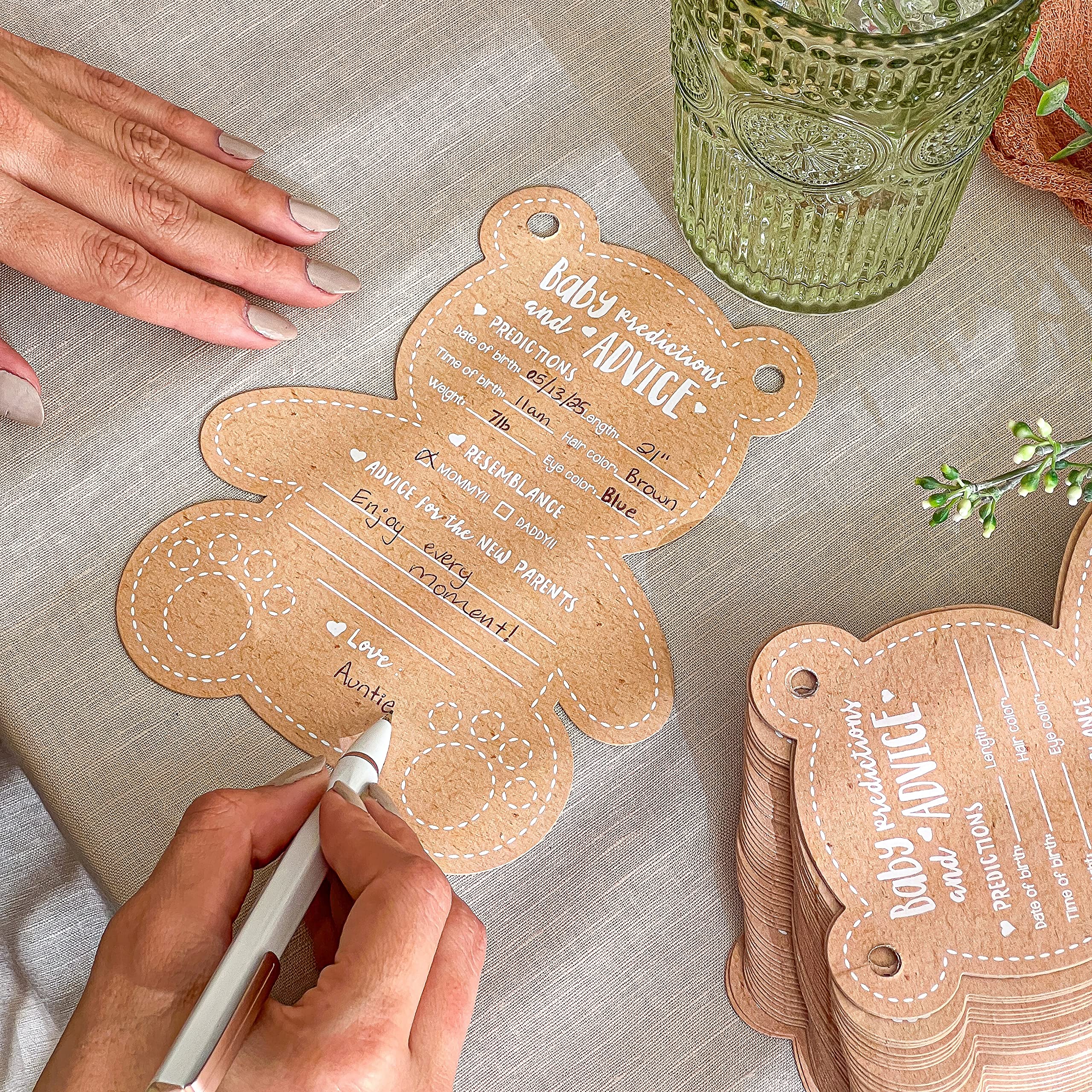 Teddy Bear Baby Shower Prediction Card Book Keepsake, By Kate Aspen Advice Cards, Best Wishes, We Can Bearly Wait Baby Shower De