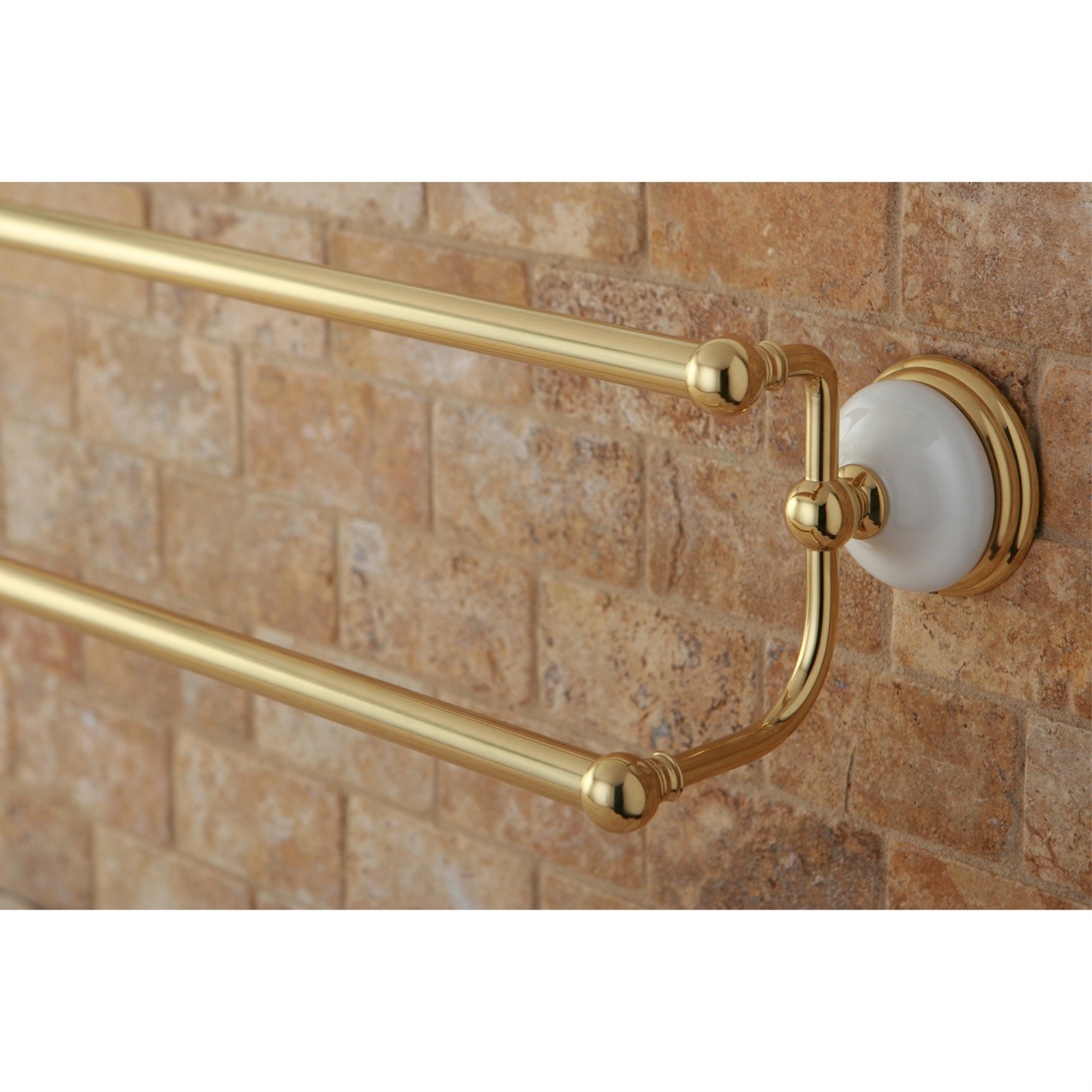 Kingston Brass BA1113PB Victorian 24'' Dual Towel Bar  Polished Brass