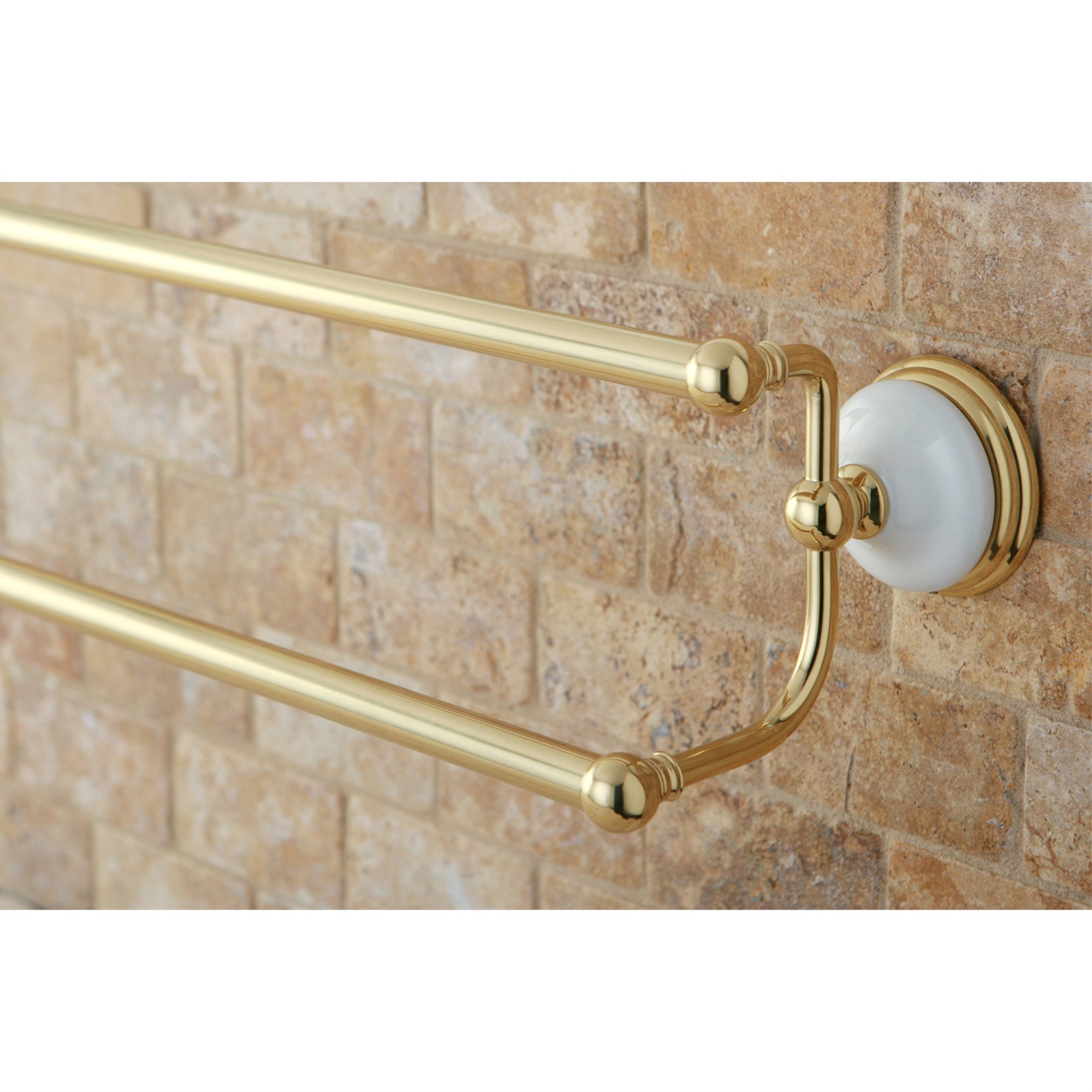 Kingston Brass BA1113PB Victorian 24'' Dual Towel Bar  Polished Brass