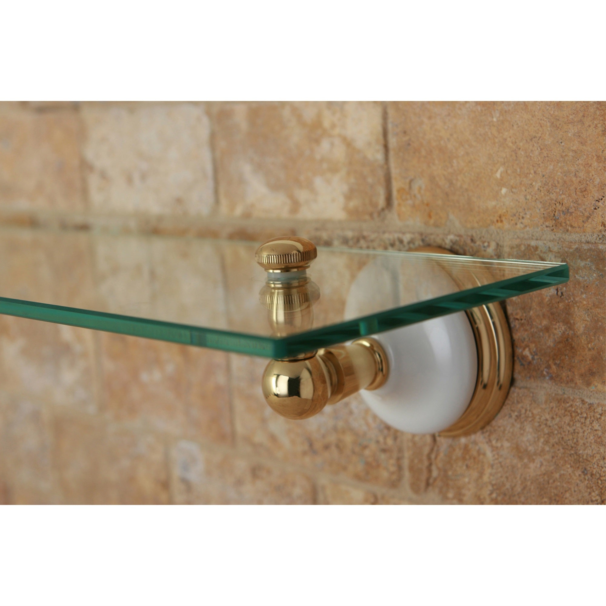 Kingston Brass BA1119PB Victorian Cosmetic Glass Shelf  Polished Brass