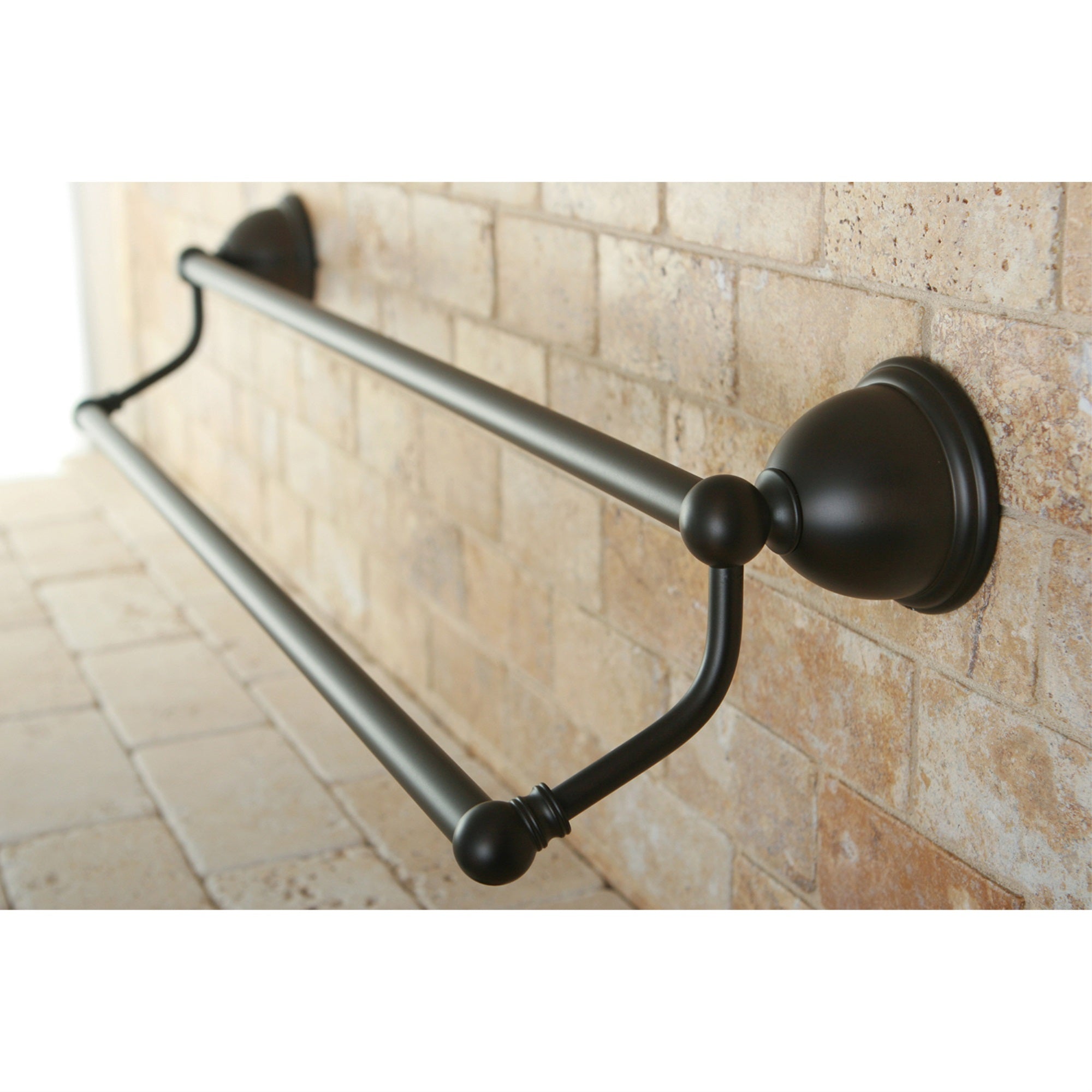 Kingston Brass BA3963ORB Restoration 24'' Dual Towel Bar  Oil Rubbed Bronze