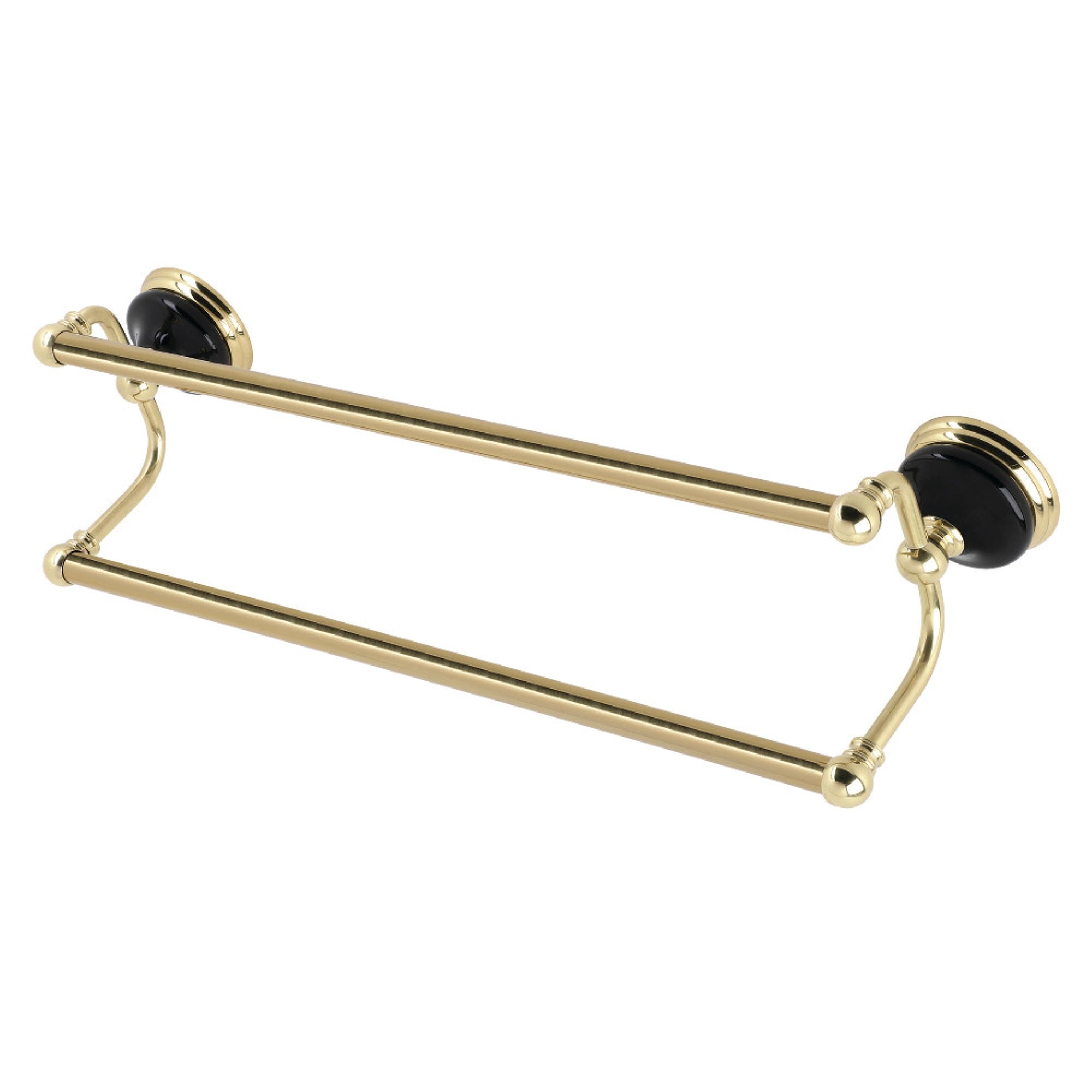 Kingston Brass Ba9113Pb Water Onyx 24 In. Dual Towel Bar, Polished Brass