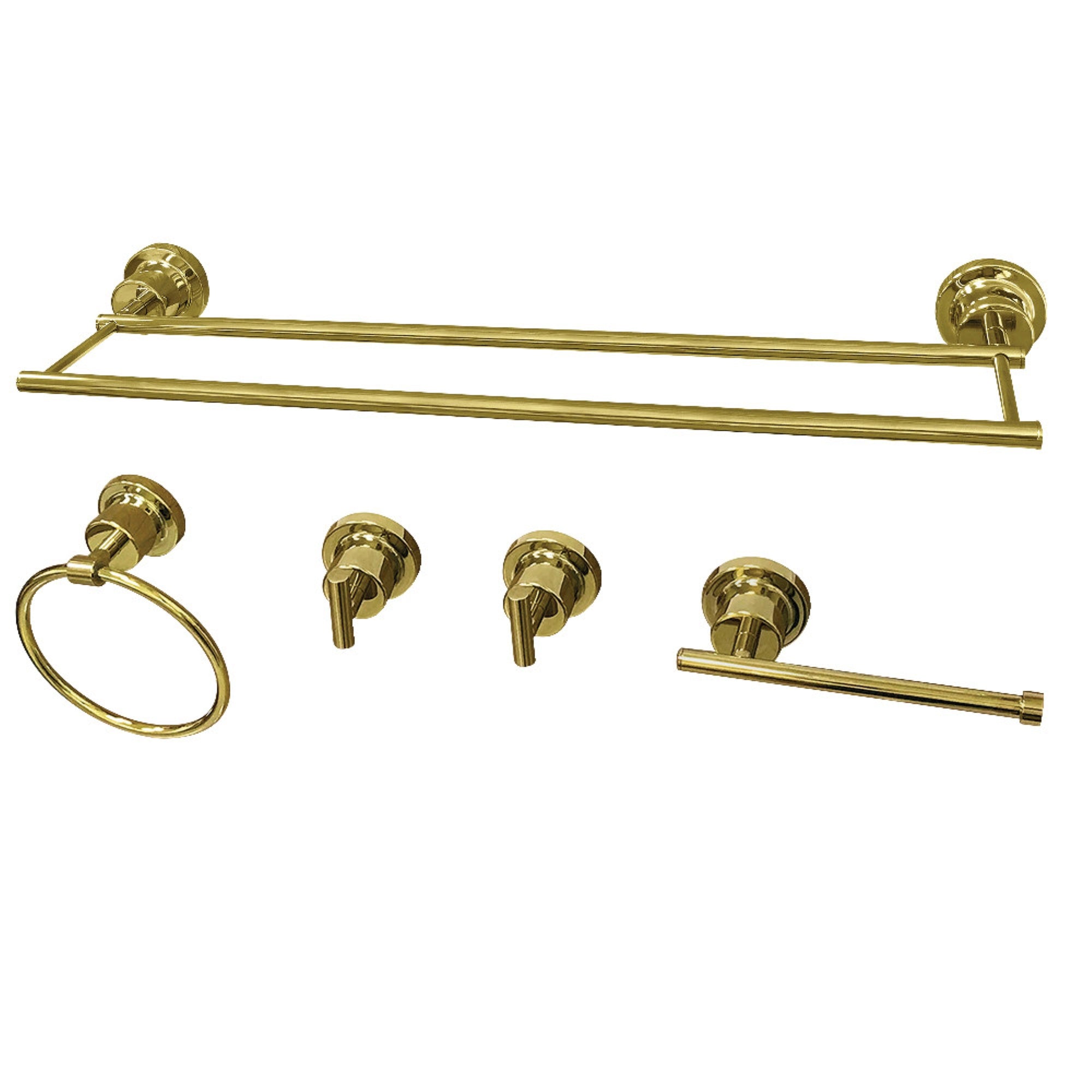 Kingston Brass Bah8213478Pb Concord 5-Piece Bathroom Accessory Sets, Polished Brass