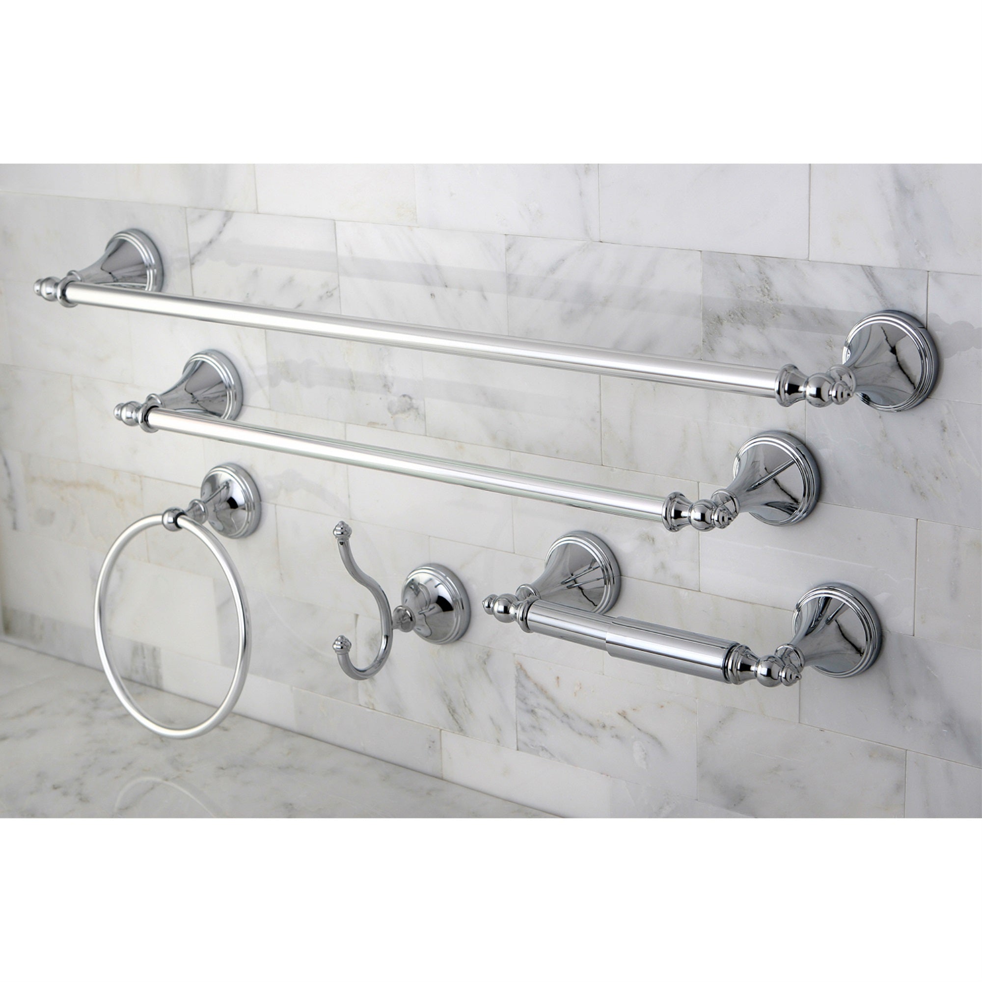 Kingston Brass BAHK1612478C 5-Piece Bathroom Accessory Set  Polished Chrome