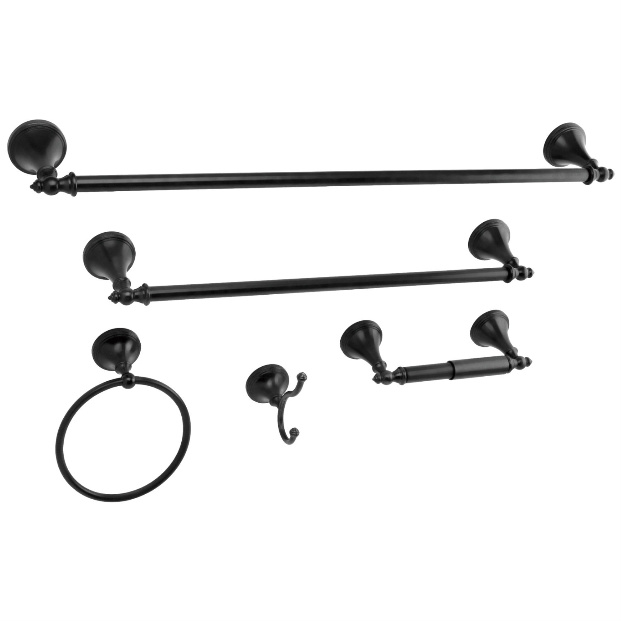 Kingston Brass Bahk1612478K 5-Piece Bathroom Hardware Combo, Black